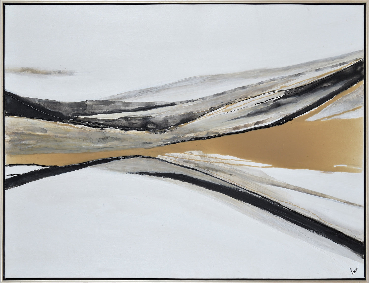 Webber Canvas Art in Champagne Silver