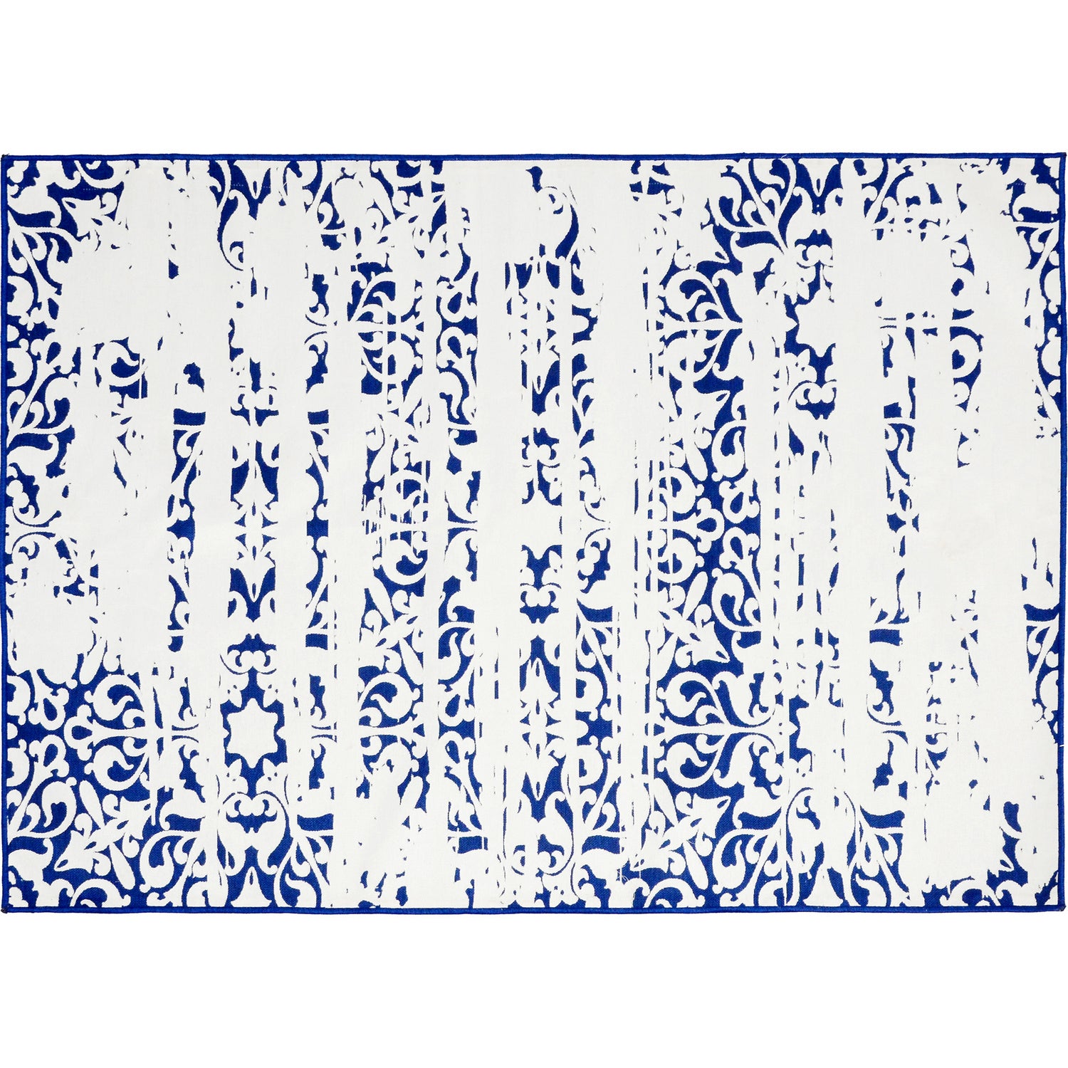Maltese Rug in White,Blue
