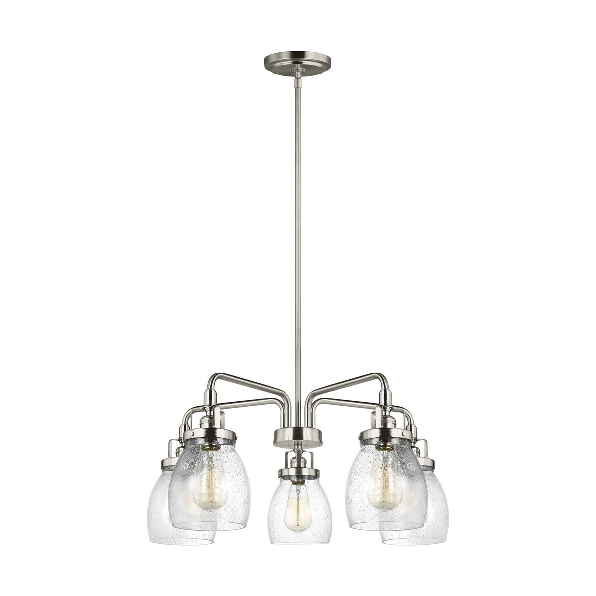 Belton Five Light Chandelier in Brushed Nickel