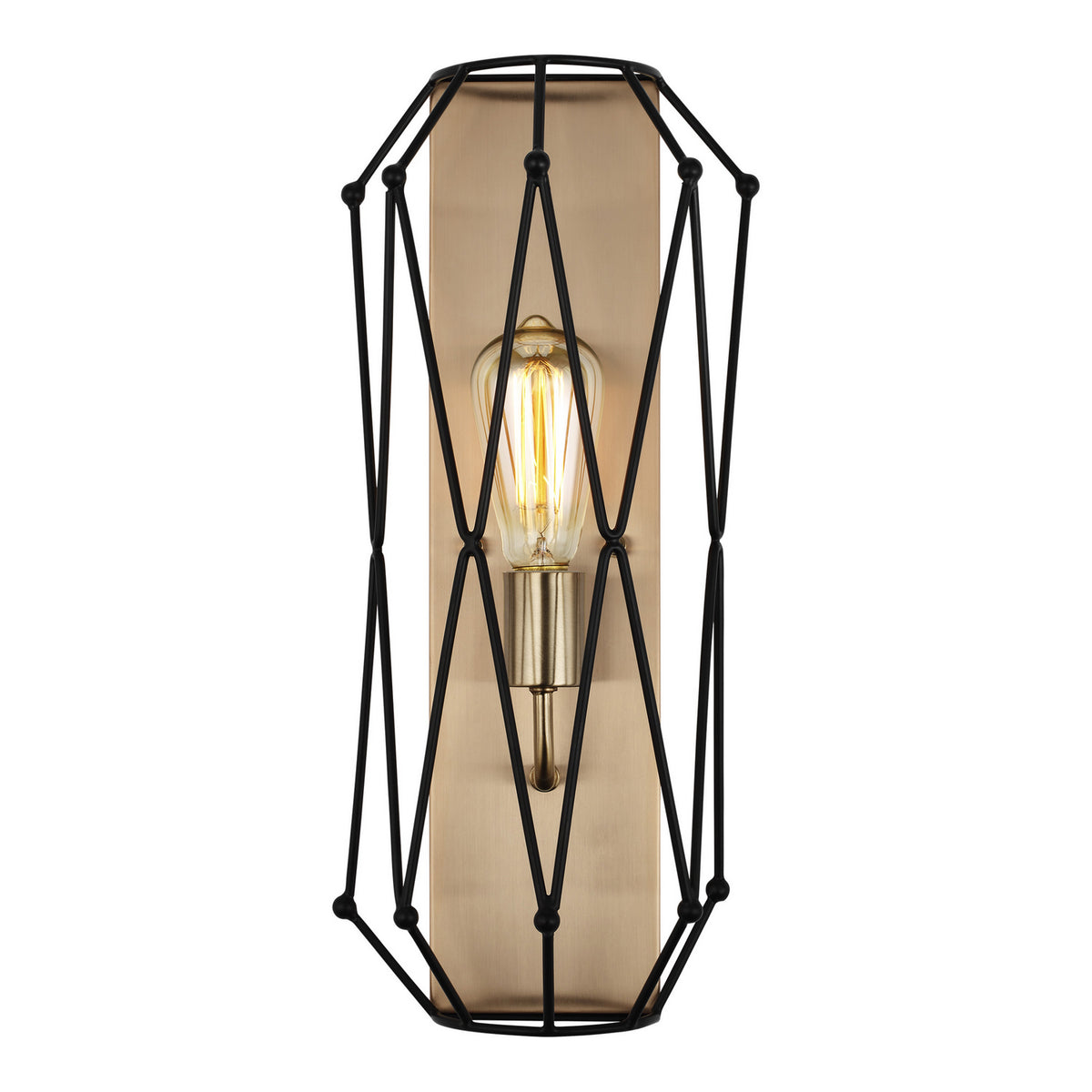 Zarra One Light Wall / Bath Sconce in Satin Brass