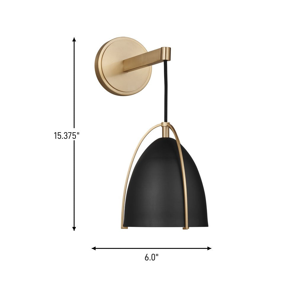 Norman One Light Wall / Bath Sconce in Satin Brass