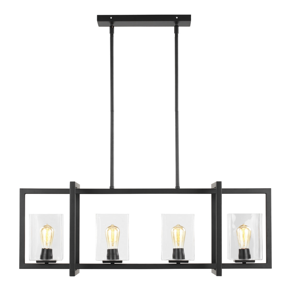 Mitte Four Light Island Pendant in Midnight Black