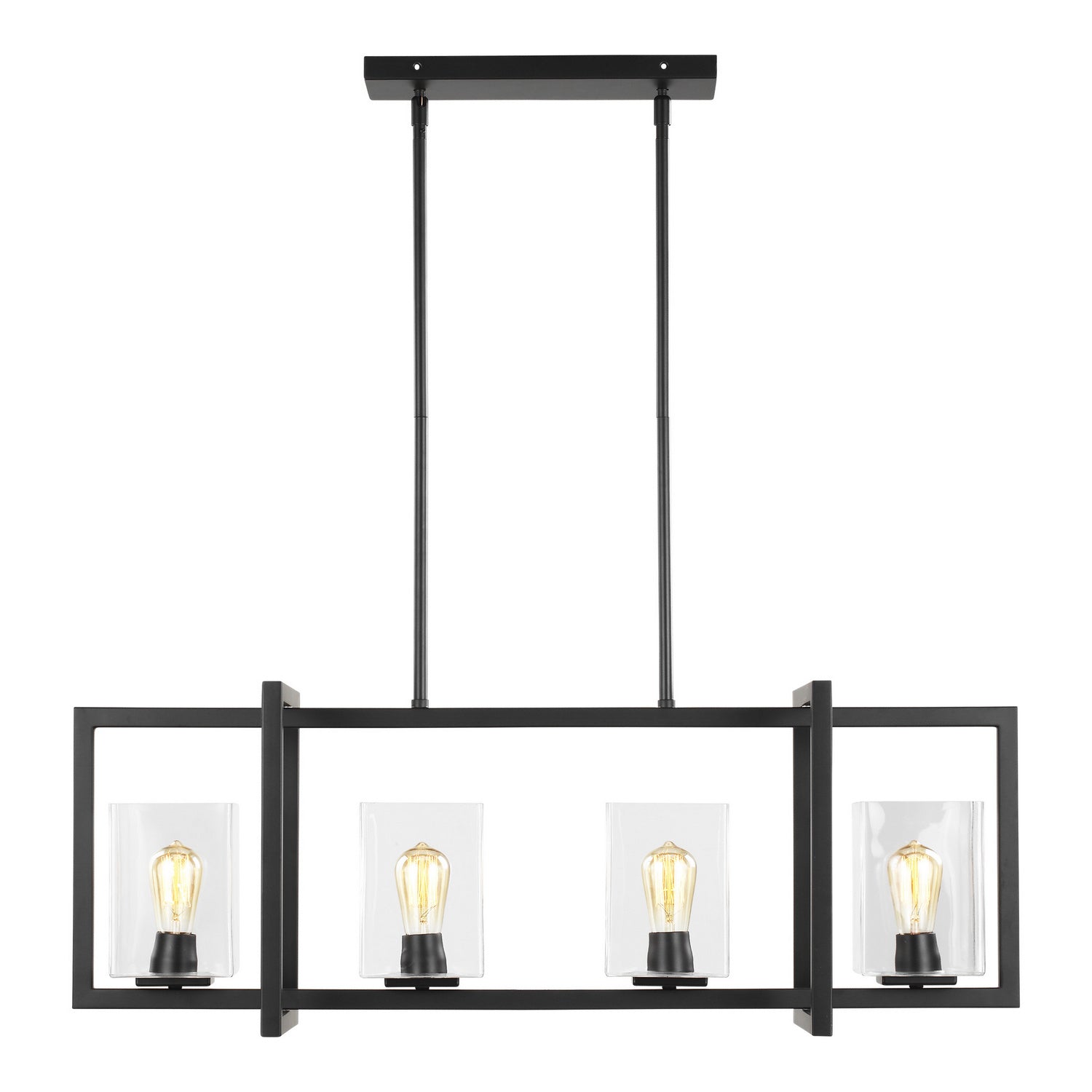 Mitte Four Light Island Pendant in Midnight Black