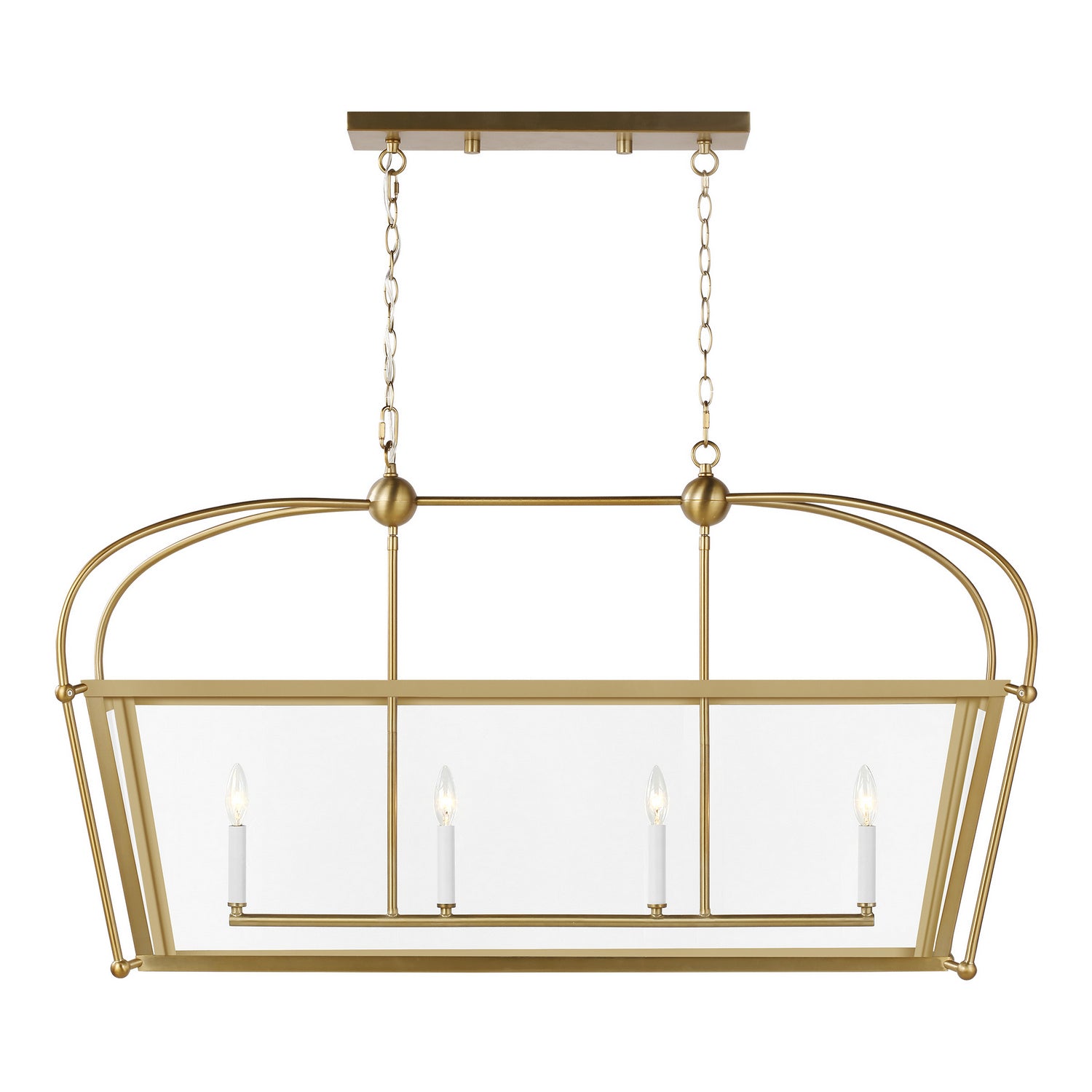 Charleston Four Light Linear Foyer in Satin Brass