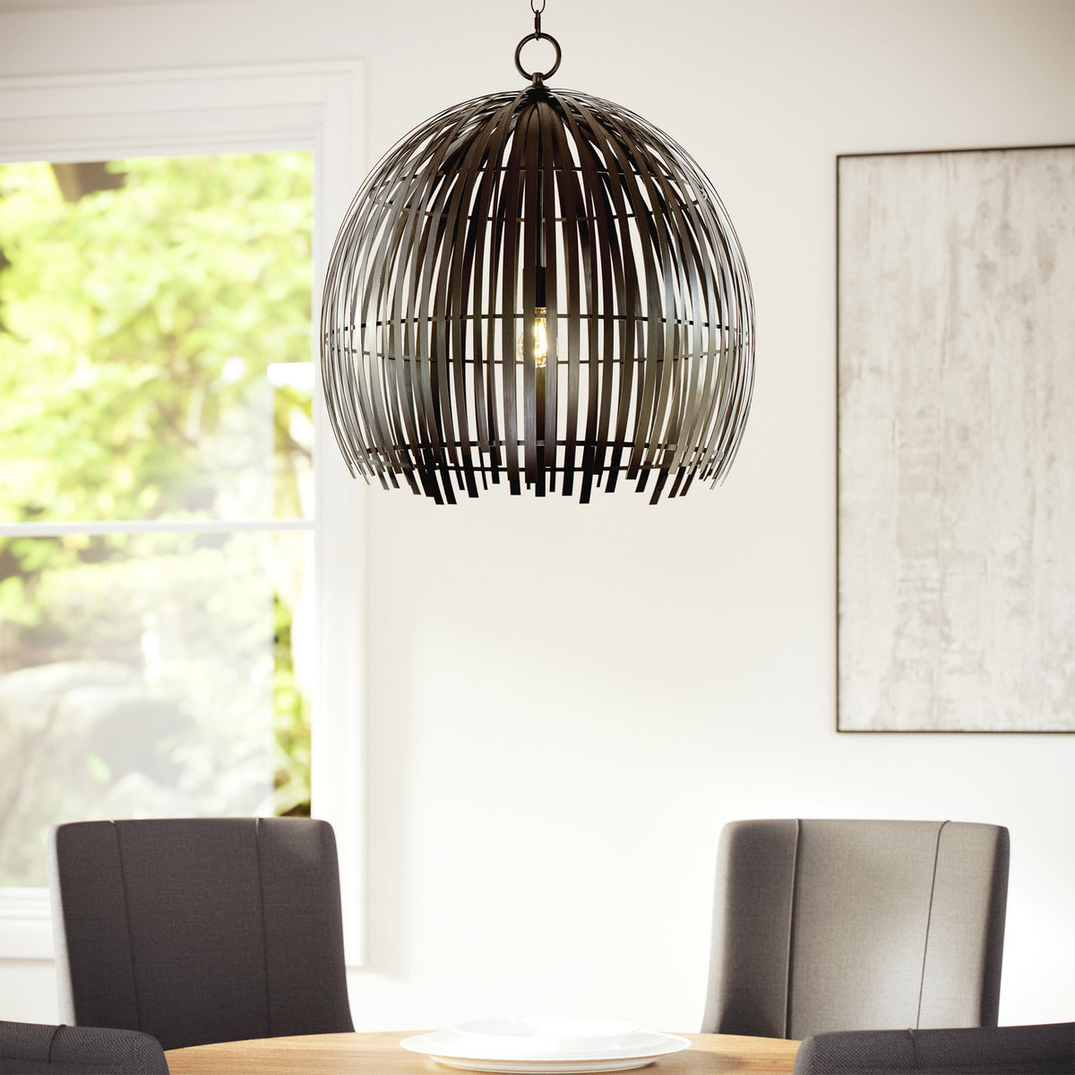 Hanalei One Light Pendant in Midnight Black
