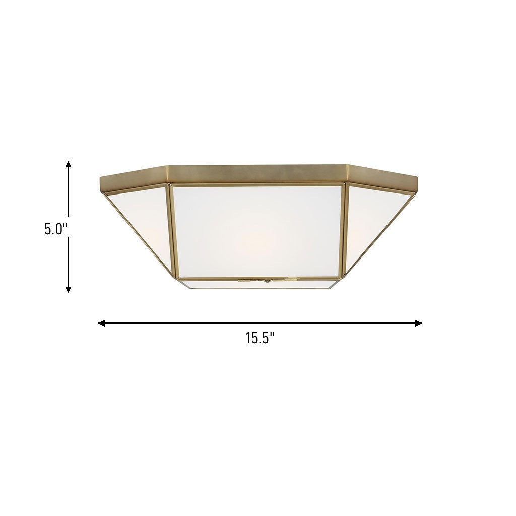 Morrison Two Light Flush Mount in Satin Brass