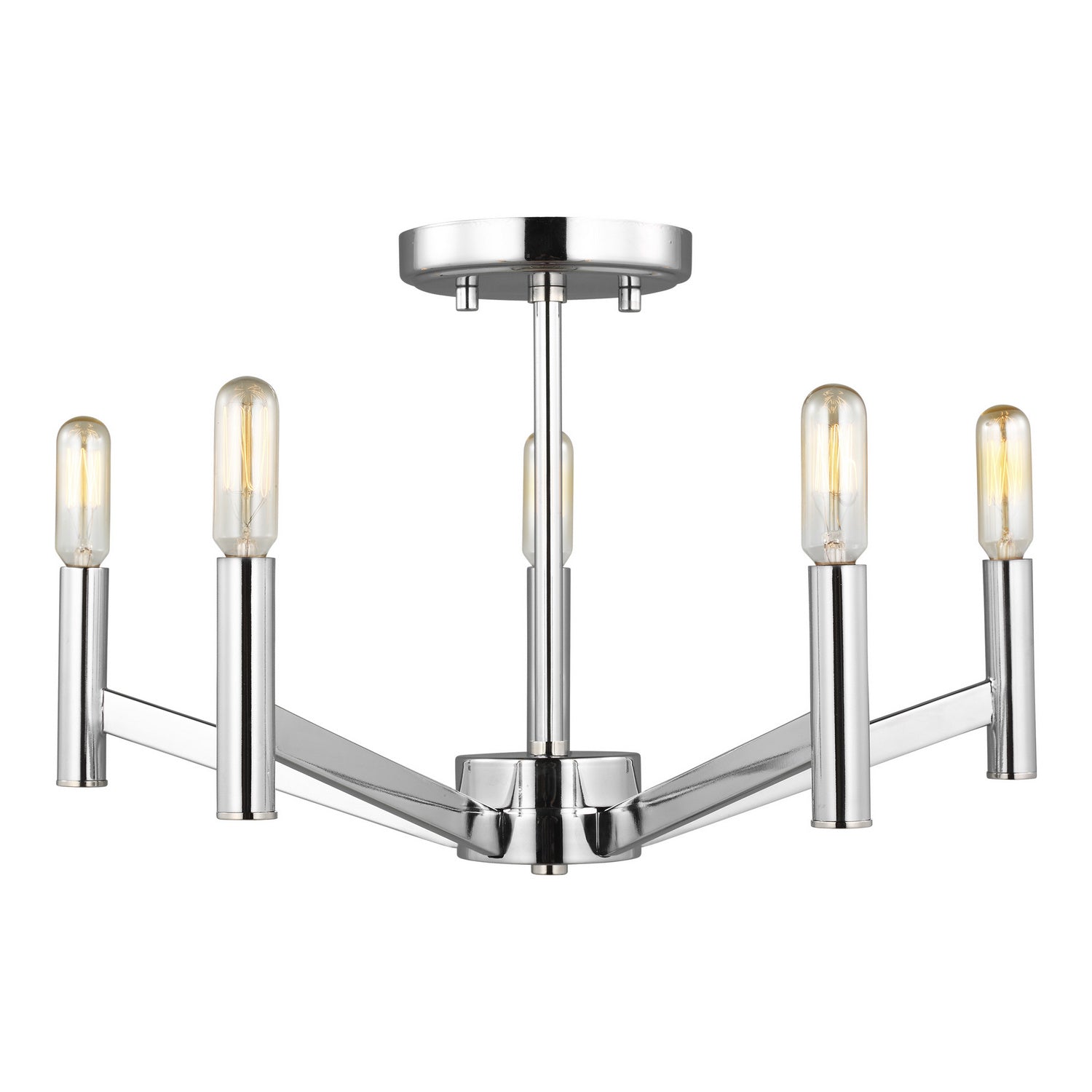 Vector Five Light Semi-Flush Mount Chrome