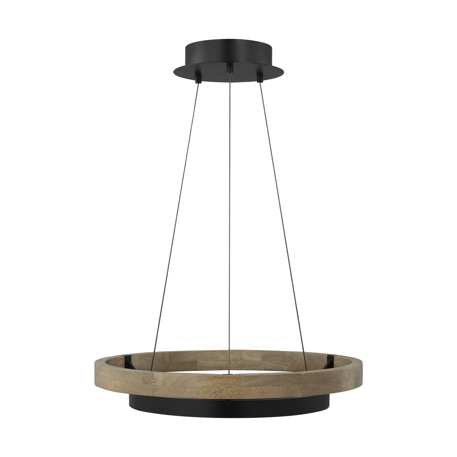 Grace Chandelier in Matte Black/Weathered Oak Wood