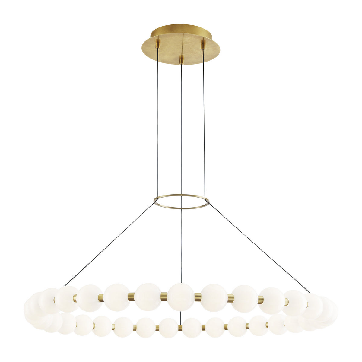 Orbet LED Chandelier in Natural Brass