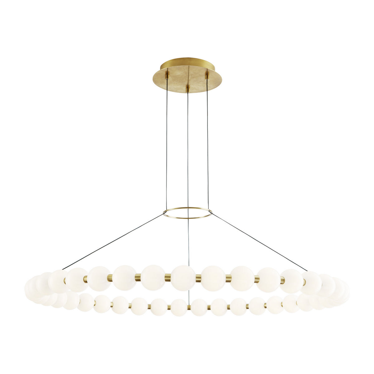 Orbet LED Chandelier in Natural Brass
