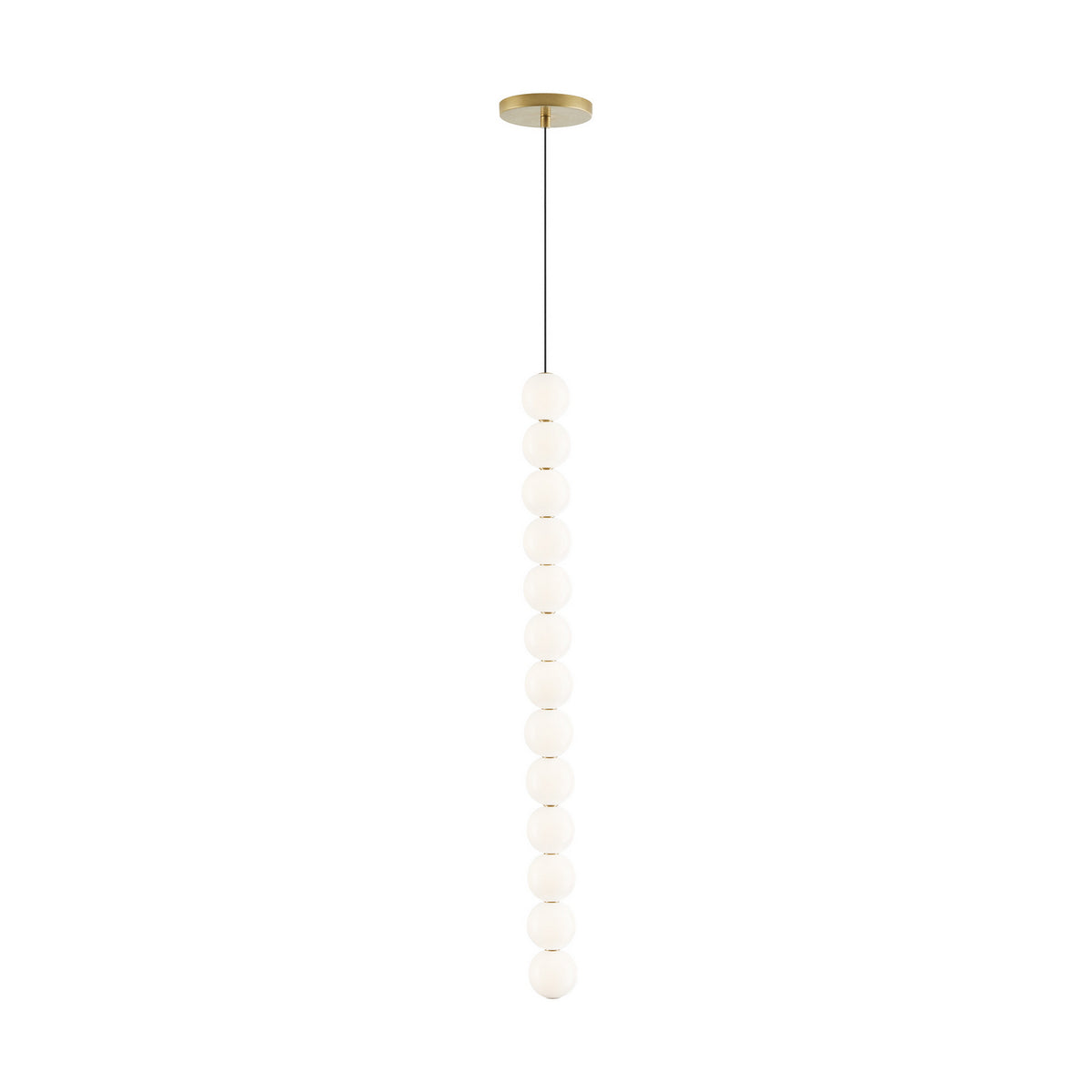 Orbet LED Pendant in Natural Brass
