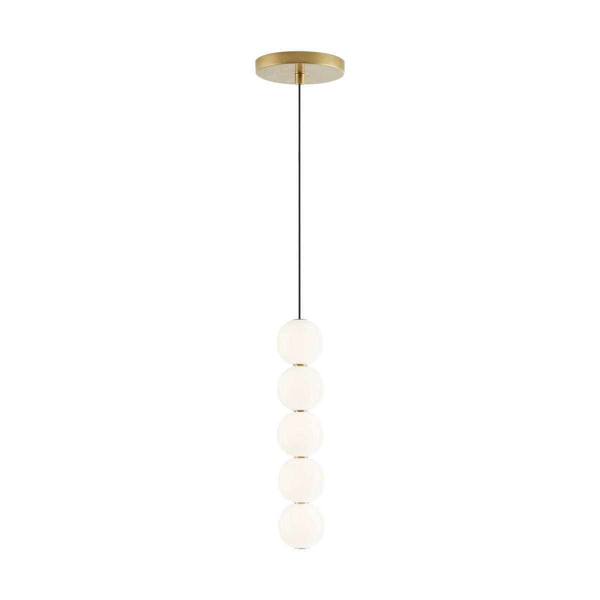 Orbet LED Pendant in Natural Brass