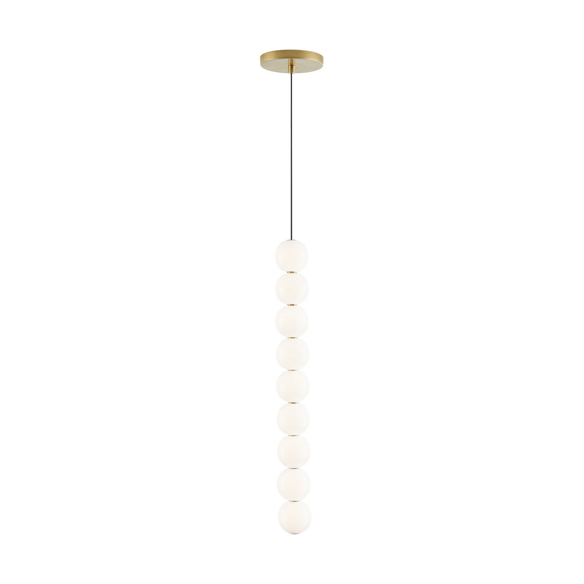 Orbet LED Pendant in Natural Brass