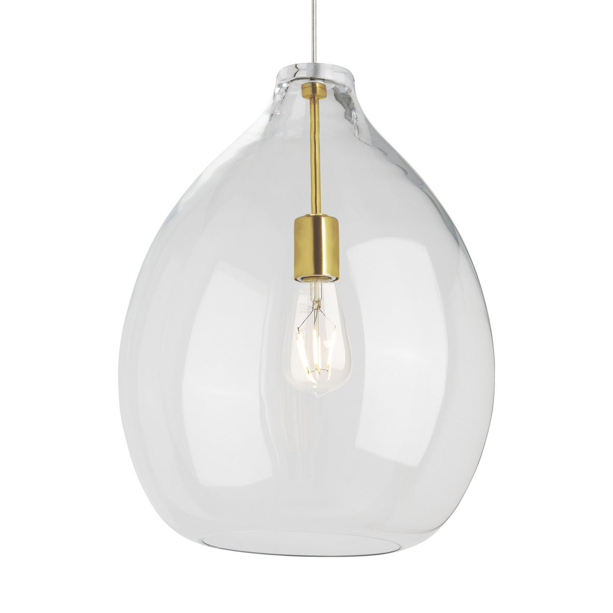 Quinton One Light Pendant in Natural Brass