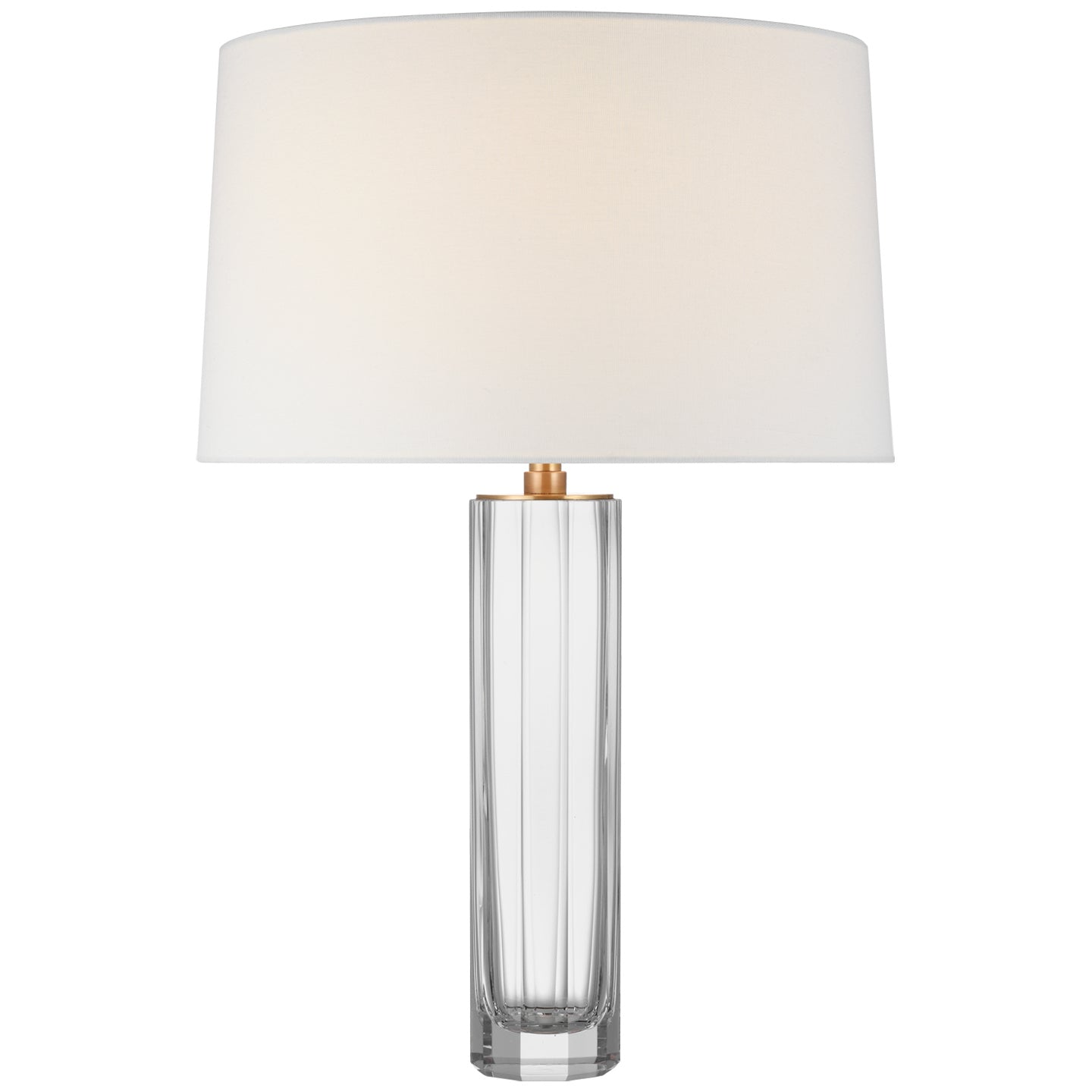 Fallon Medium Table Lamp in Smoked Glass with Linen Shade