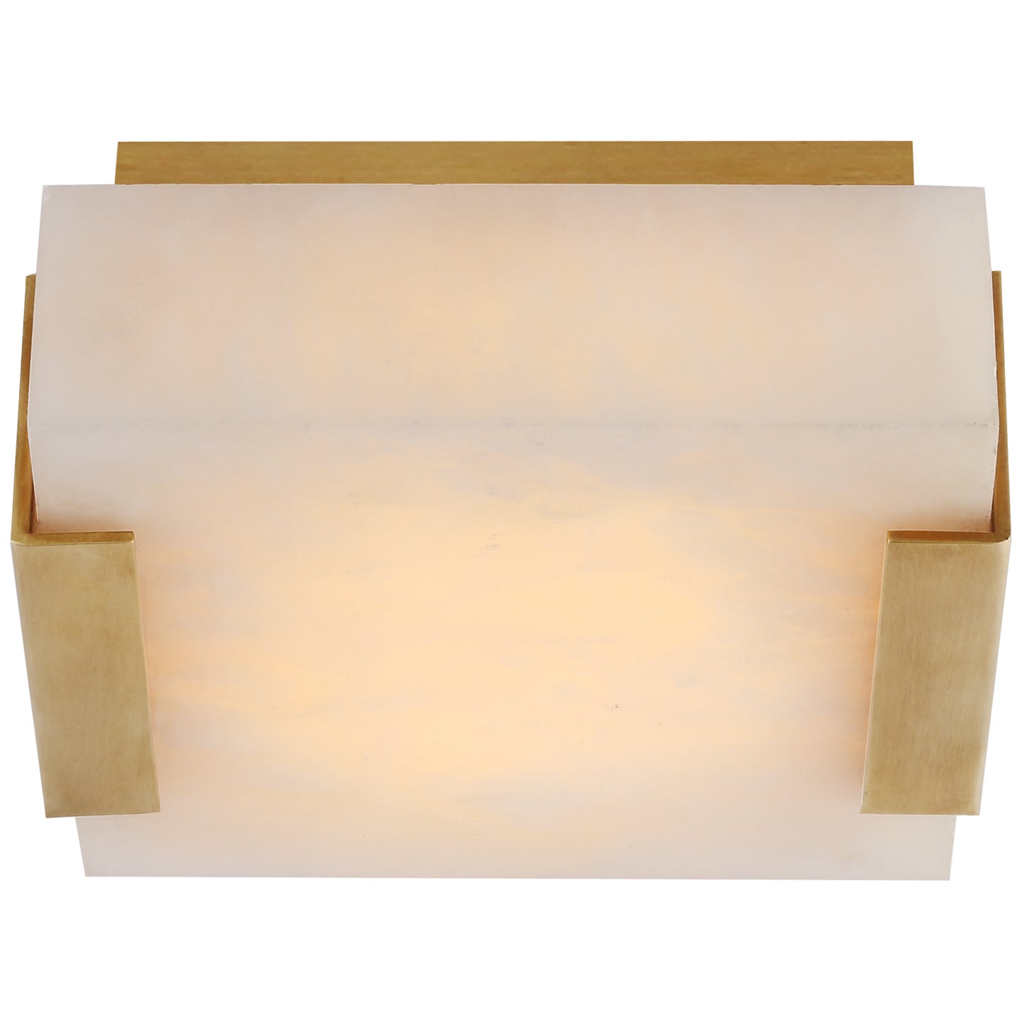 Covet Small Flush Mount in Bronze with Alabaster