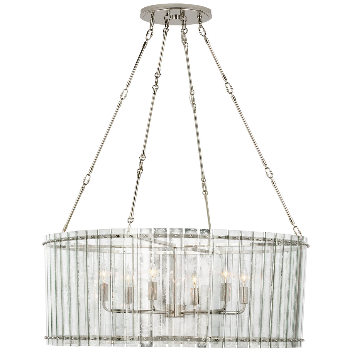 Cadence Six Light Chandelier in Polished Nickel