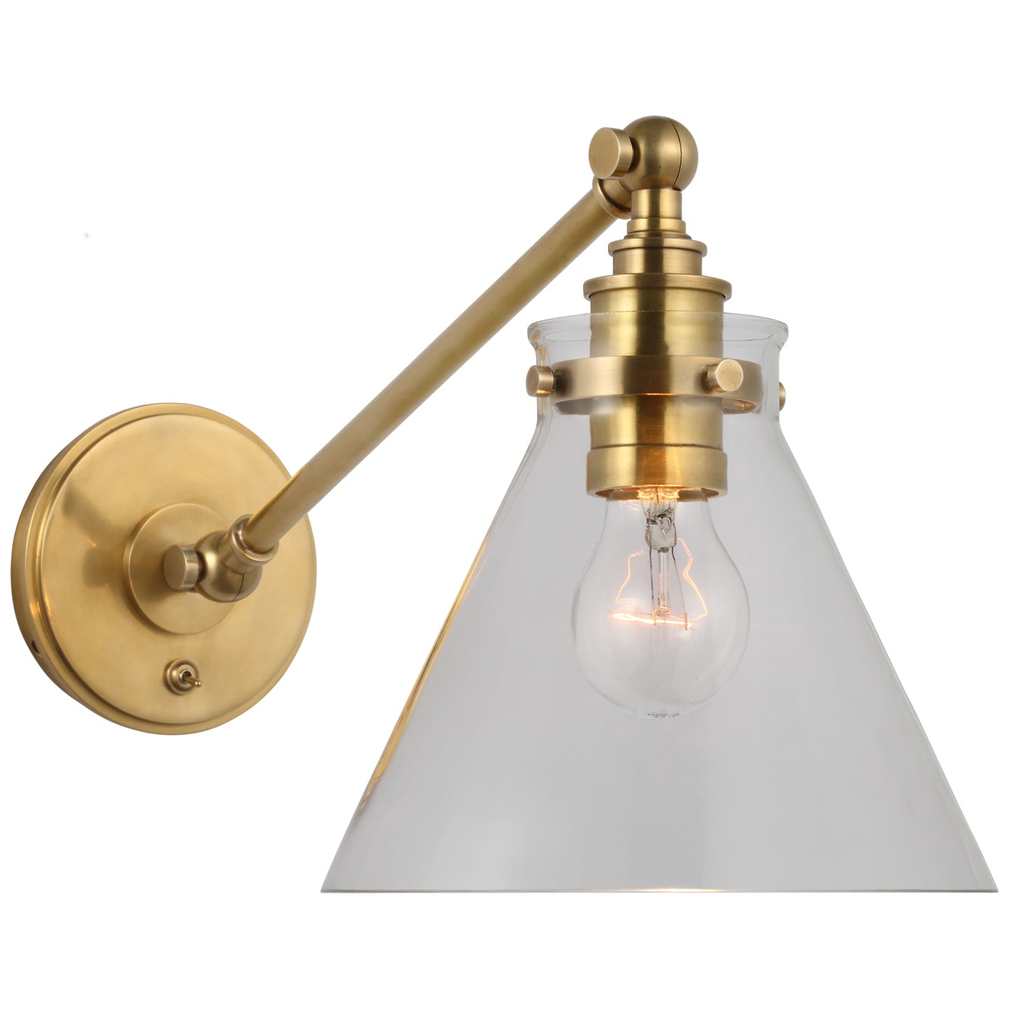 Parkington Single Library Wall Light in Bronze with Clear Glass