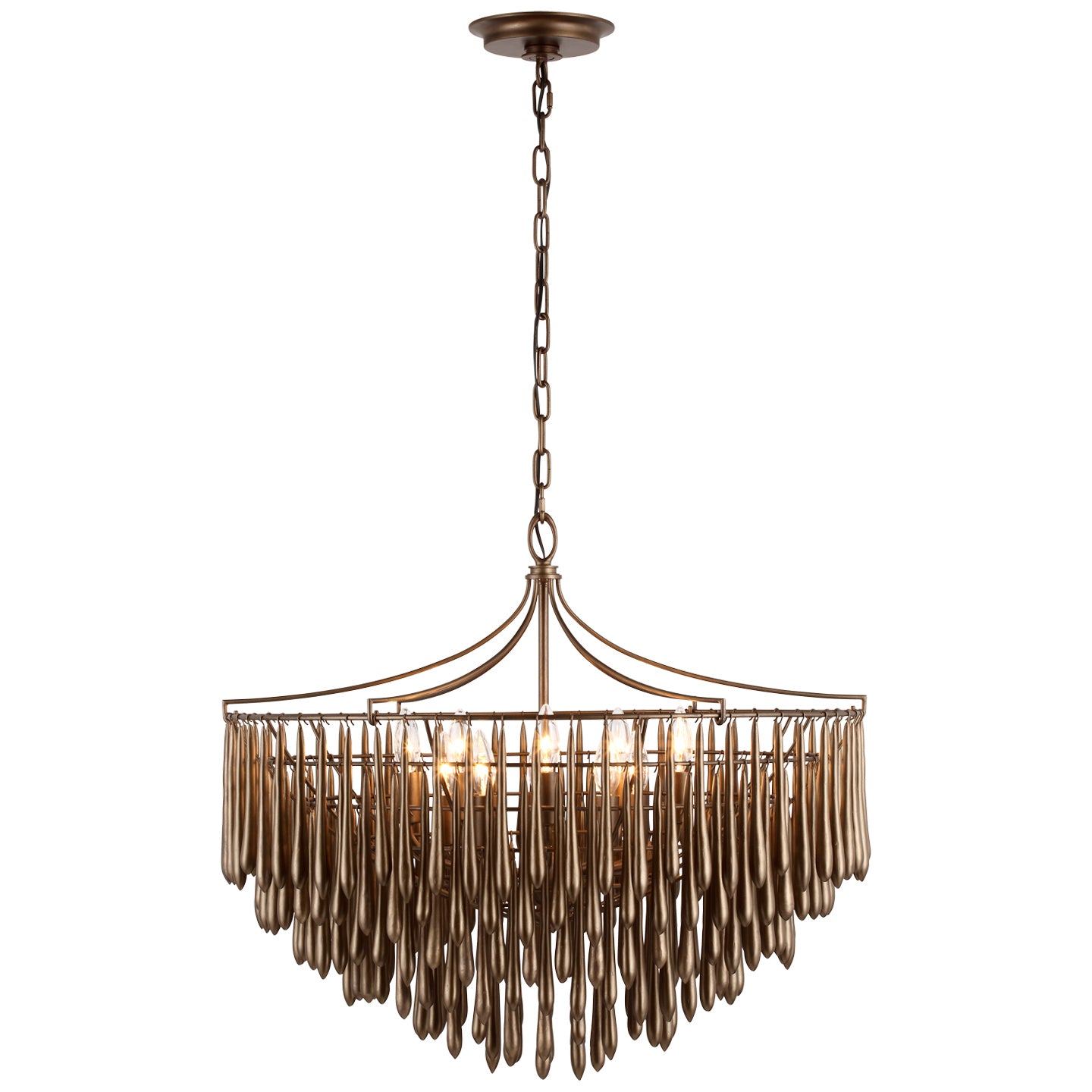 Vacarro Medium Chandelier in Antique Bronze Leaf