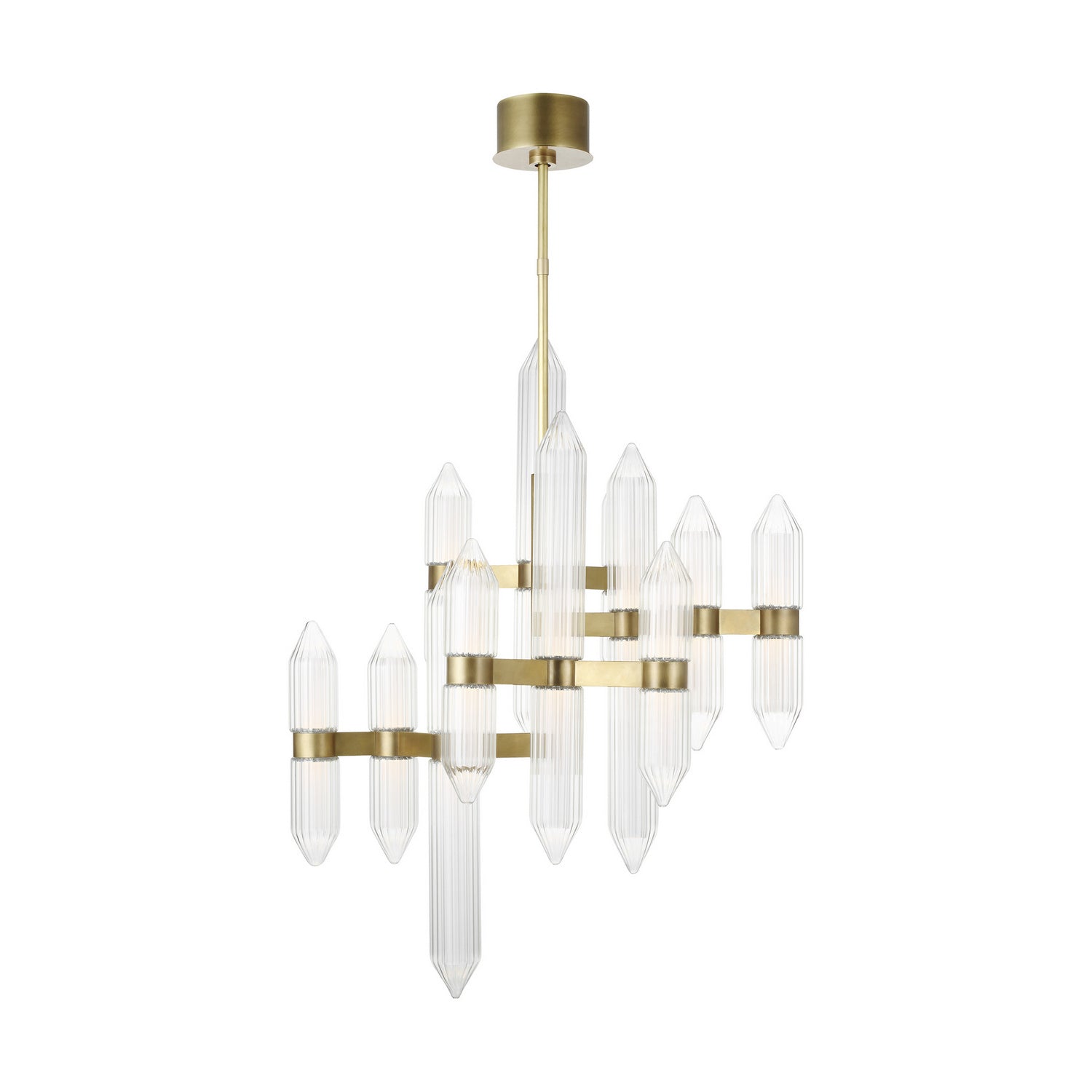 Langston LED Chandelier in Plated Brass