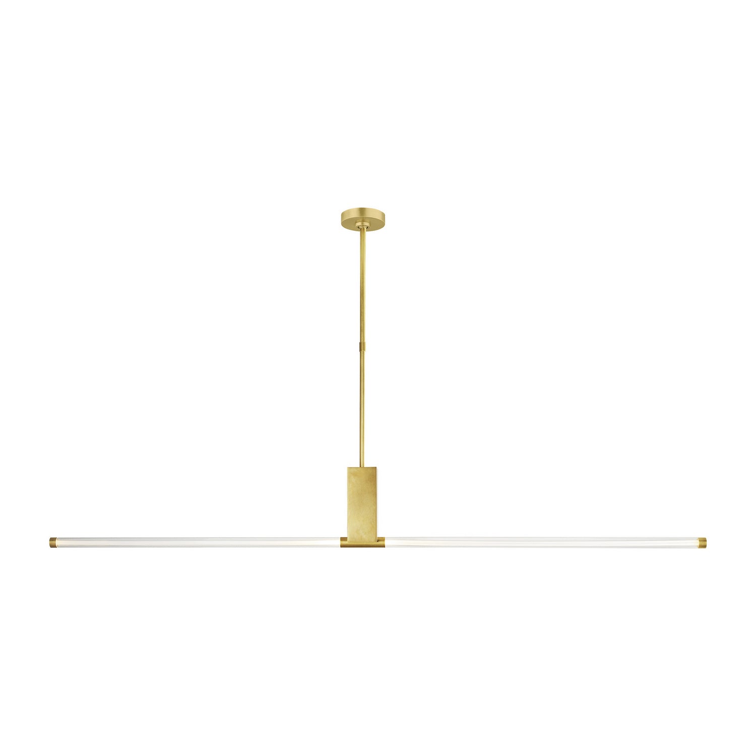 Phobos LED Linear Suspension in Natural Brass