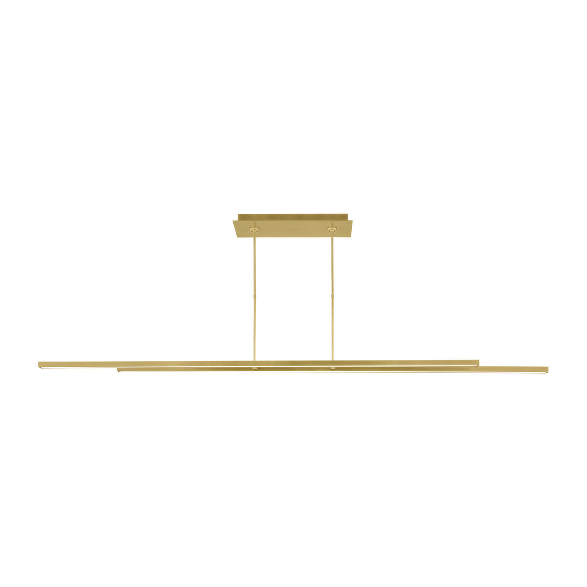 Stagger LED Linear Suspension in Natural Brass