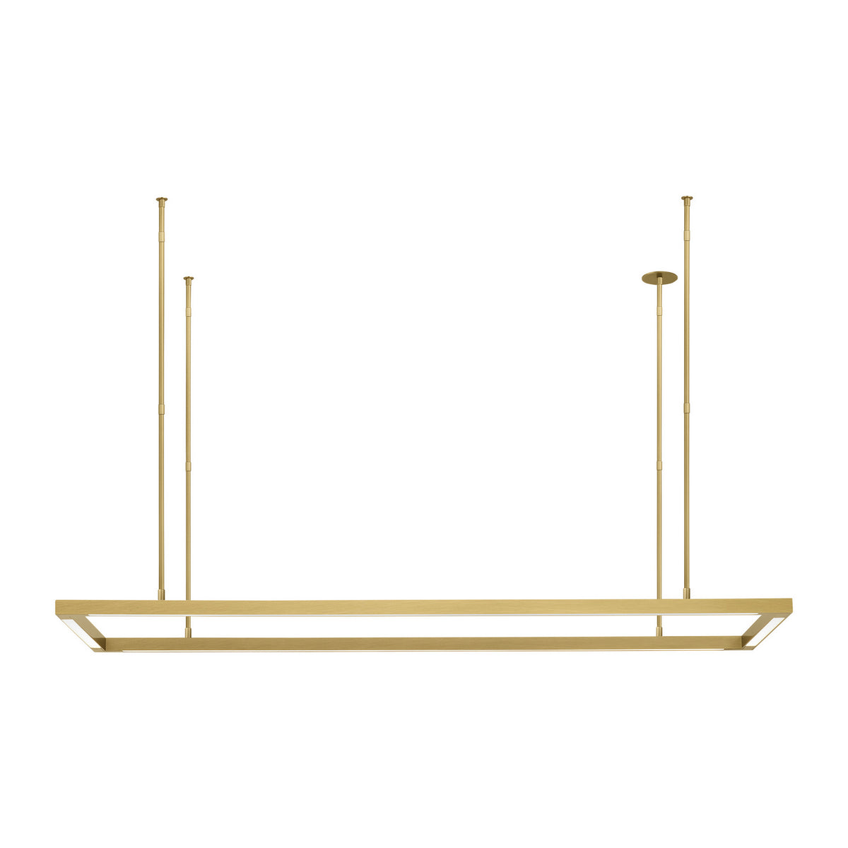 Stagger LED Linear Suspension in Natural Brass