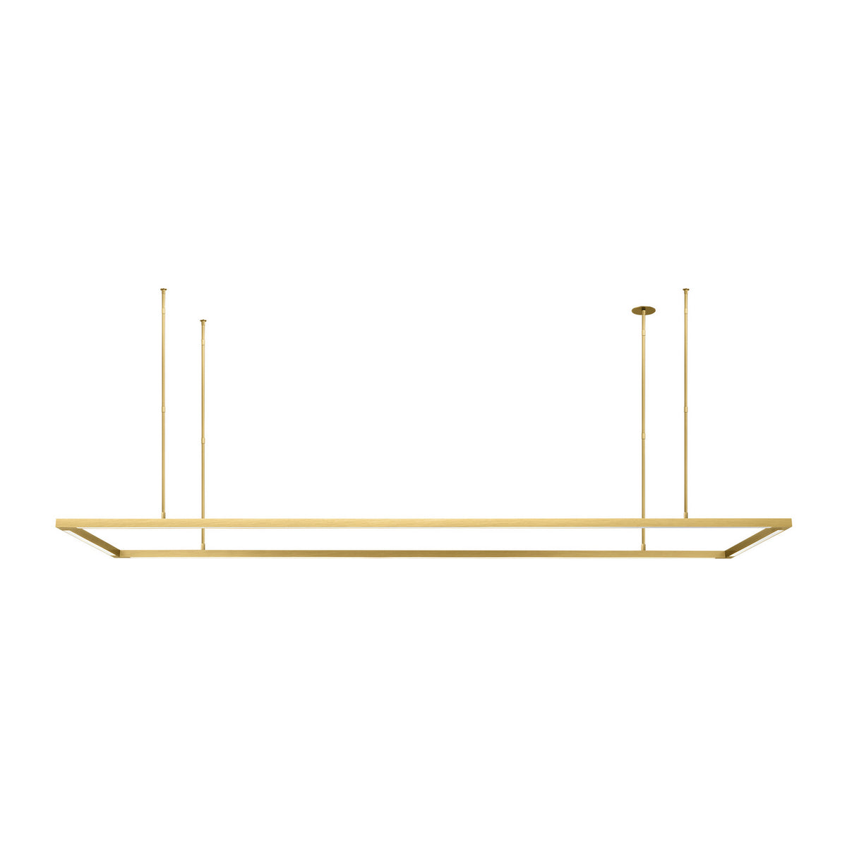 Stagger LED Linear Suspension in Natural Brass