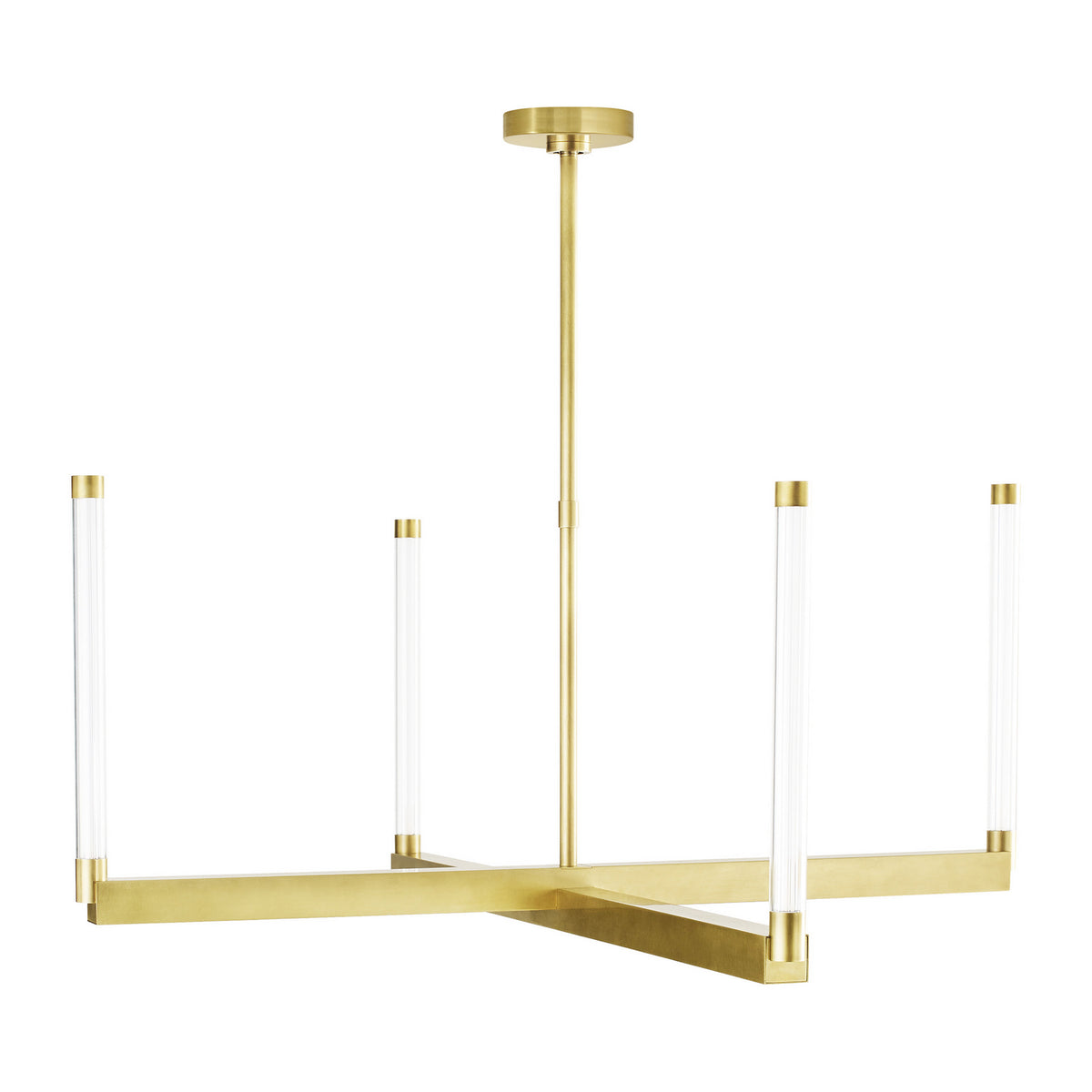 Phobos LED Chandelier in Natural Brass