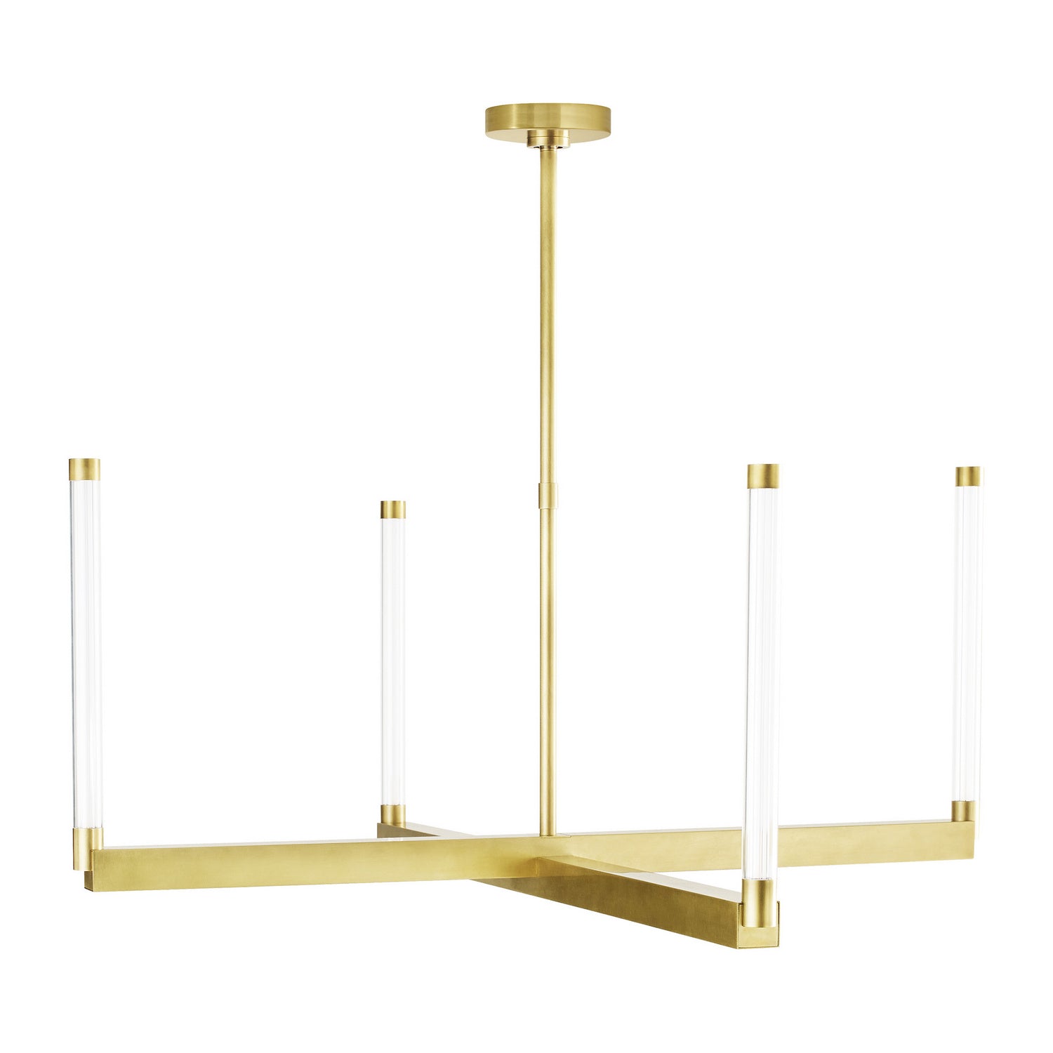 Phobos LED Chandelier in Natural Brass
