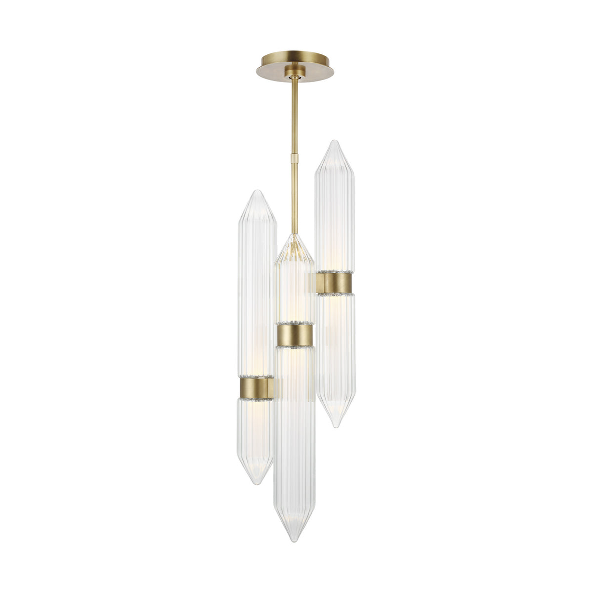 Langston LED Pendant in Plated Brass
