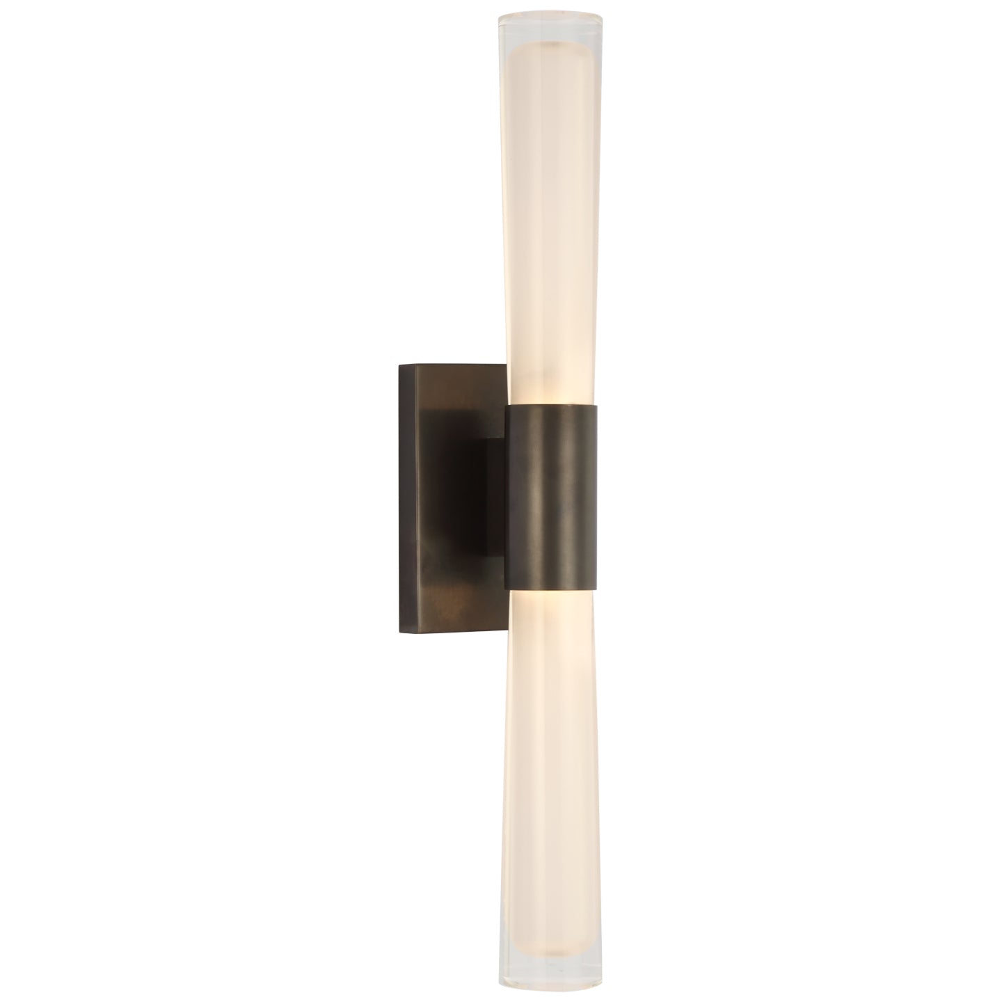 Brenta Single Sconce in Hand-Rubbed Antique Brass with White Glass