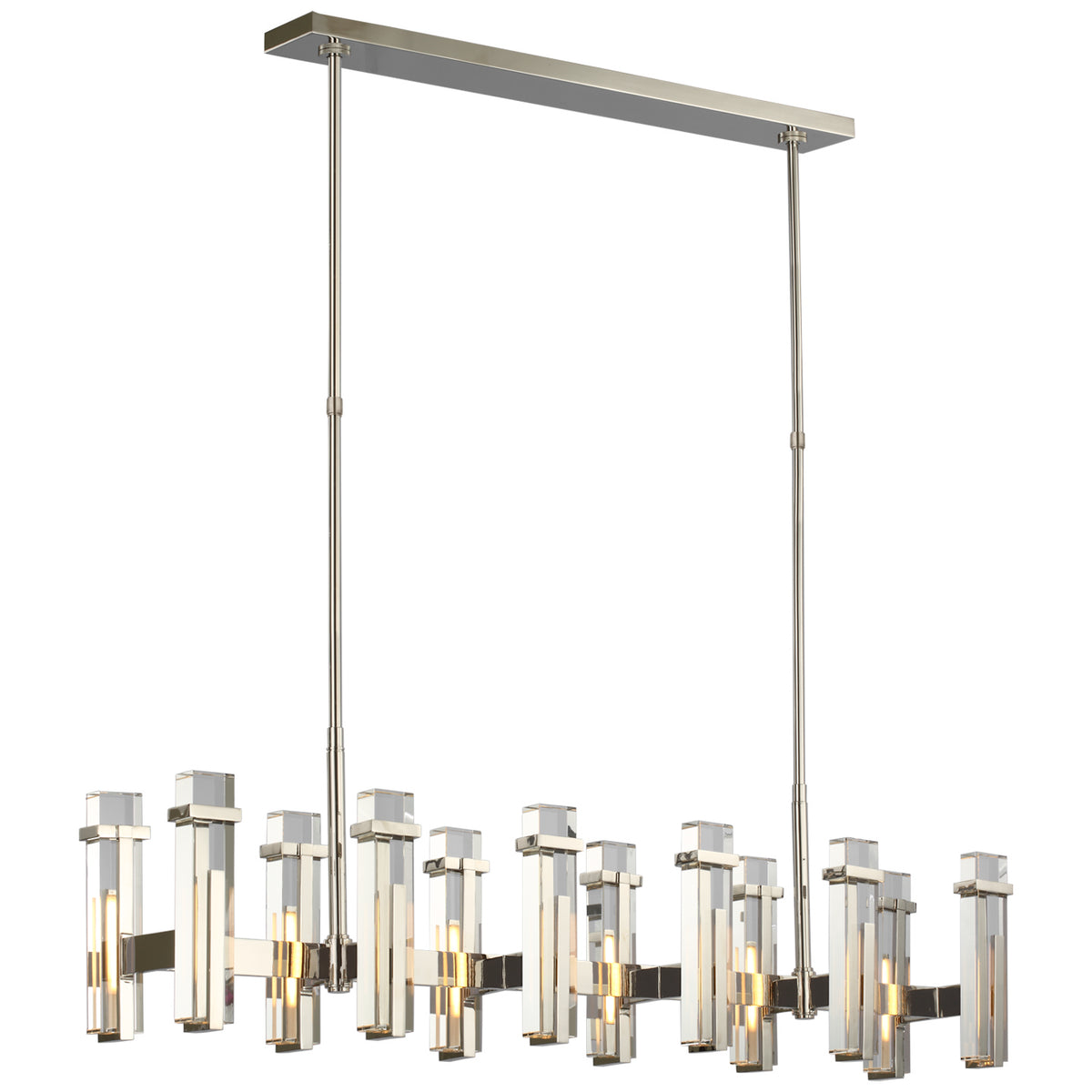 Malik LED Linear Chandelier in Polished Nickel