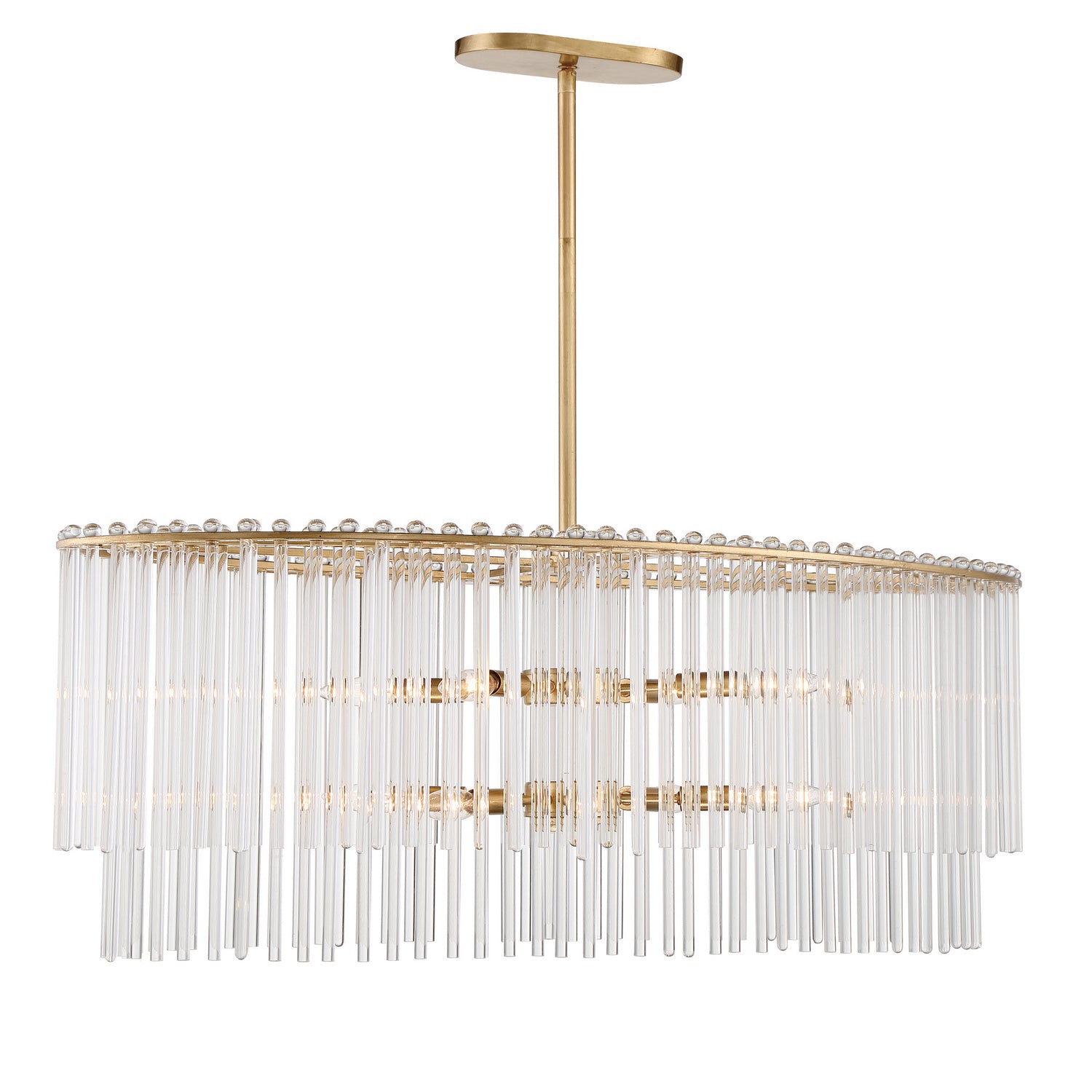 Bleecker Eight Light Chandelier in Antique Gold