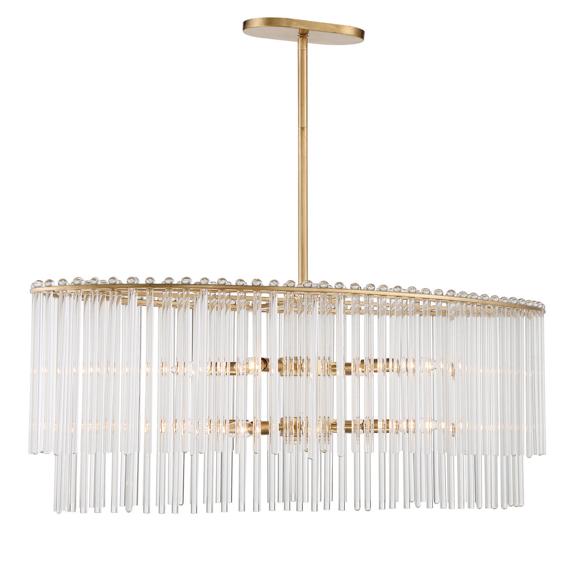 Bleecker Eight Light Chandelier in Antique Gold