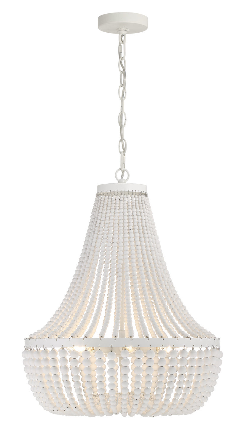Rylee Six Light Chandelier in Matte White