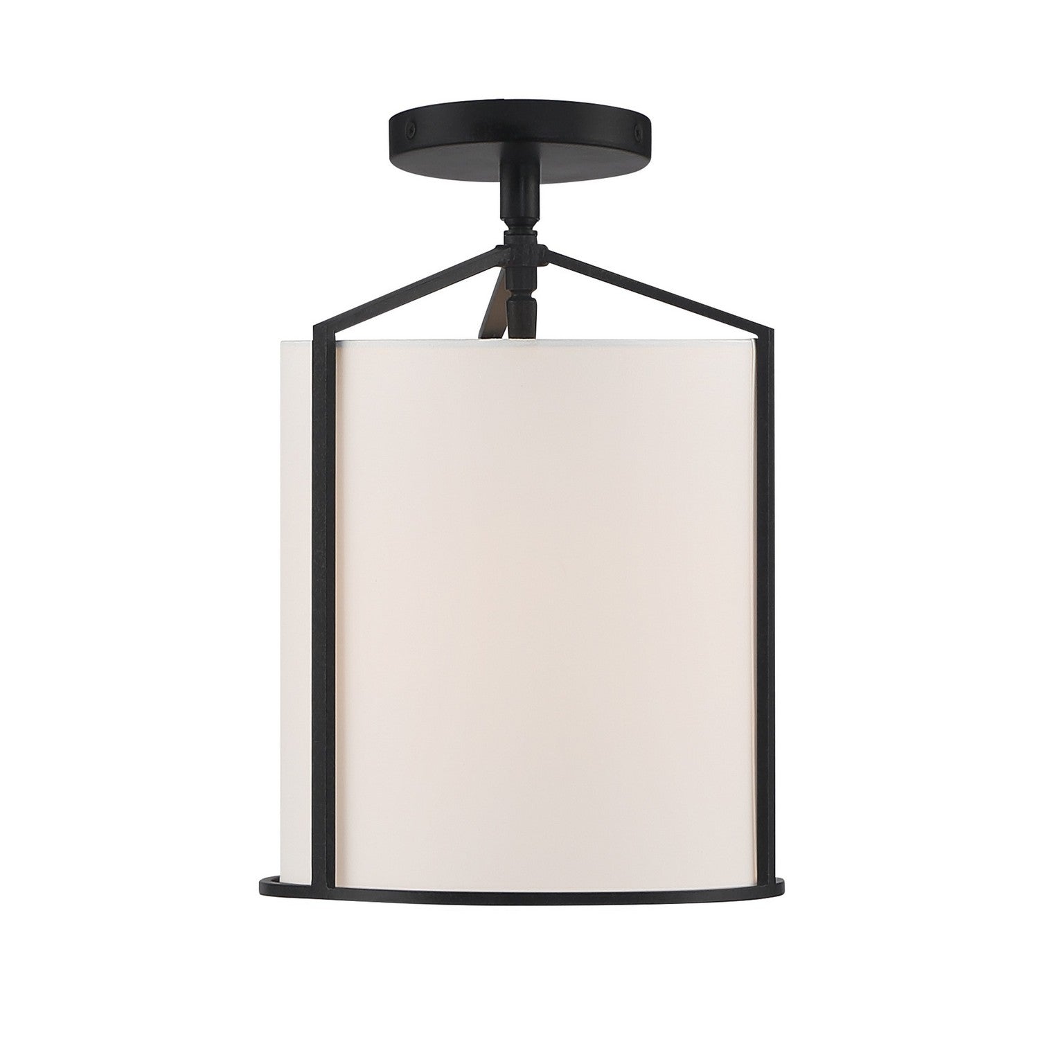 Carlyn One Light Semi Flush Mount in Black