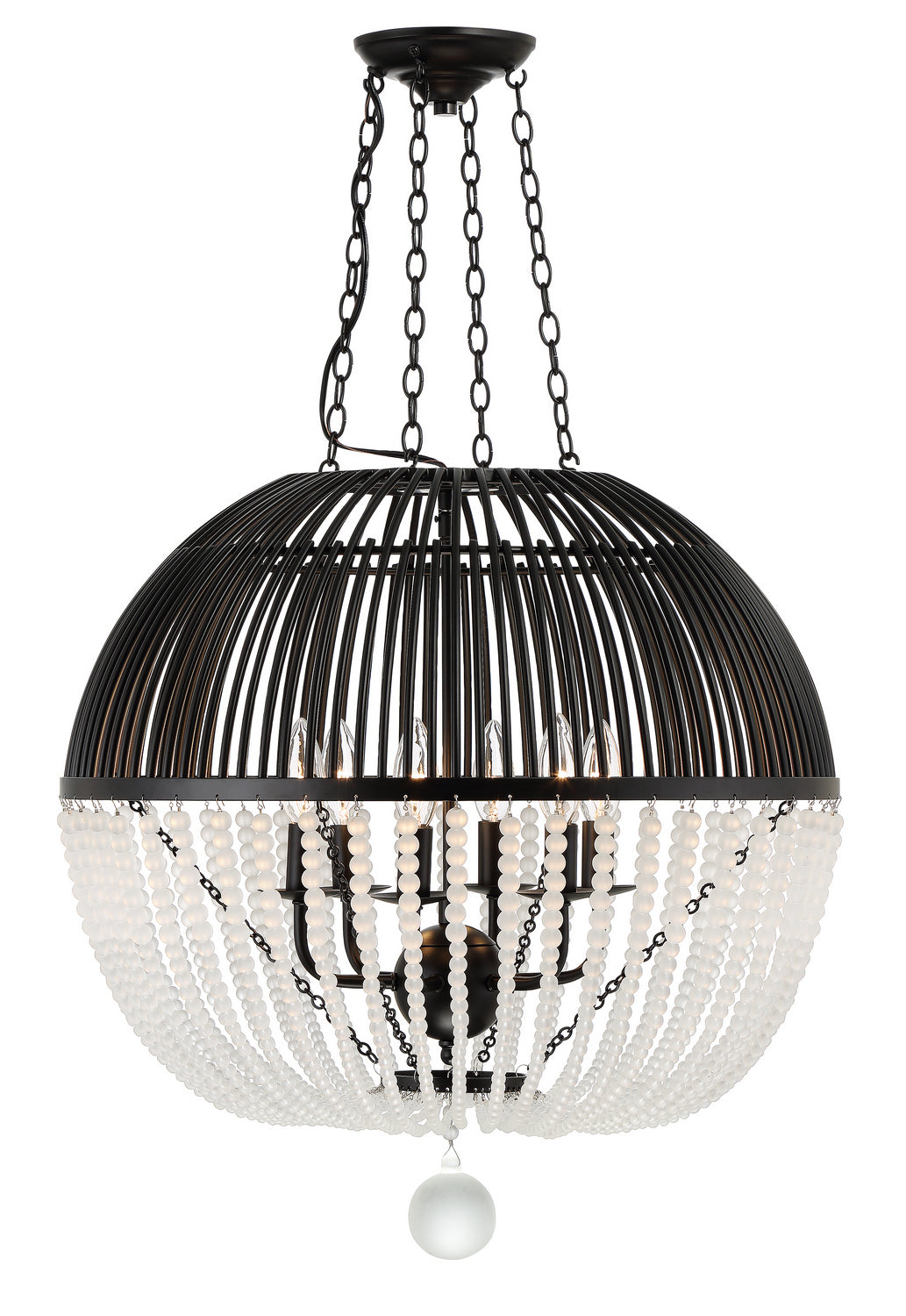 Duval Six Light Pendant in Matte Black