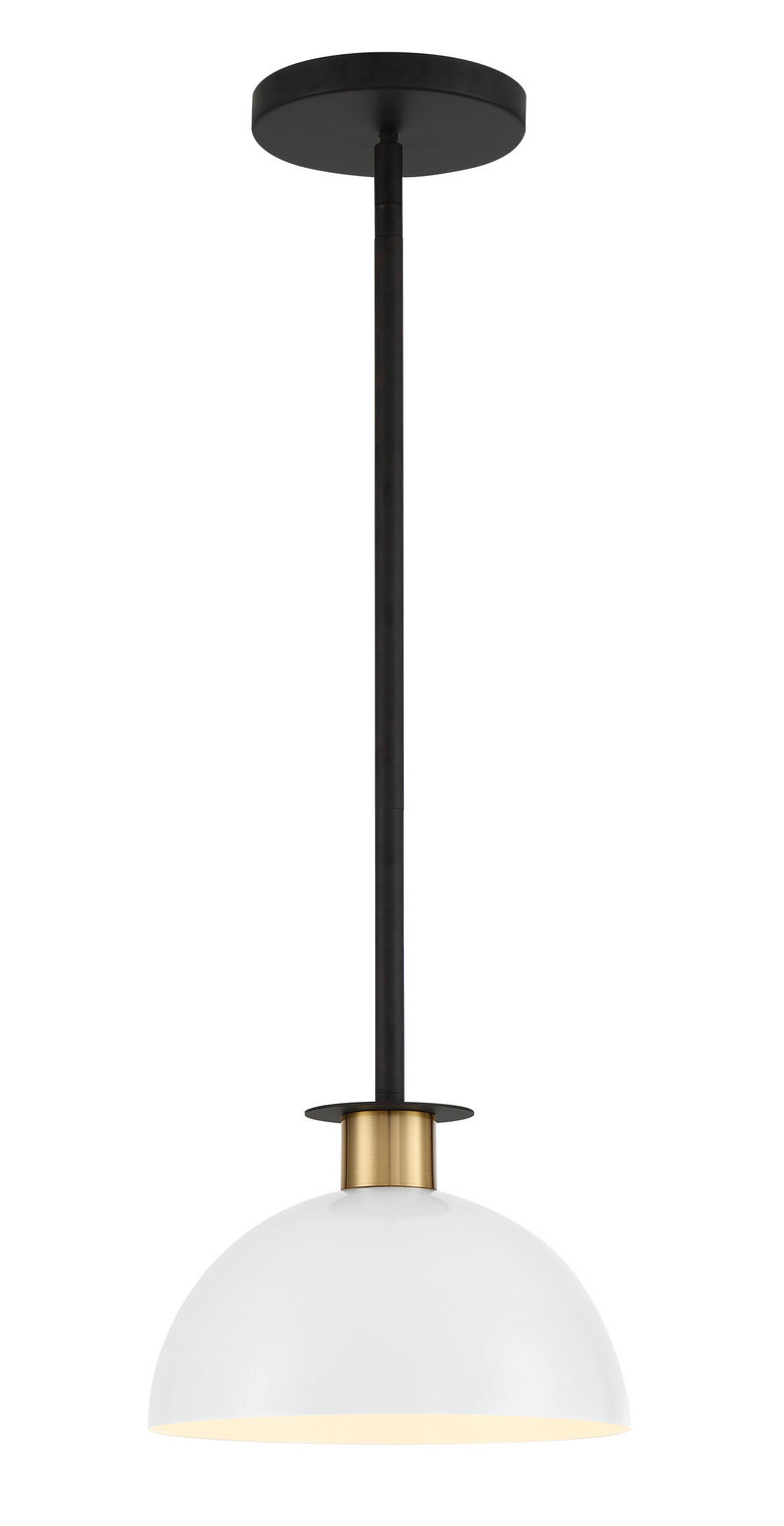 Gigi One Light Pendant in Black + Aged Brass