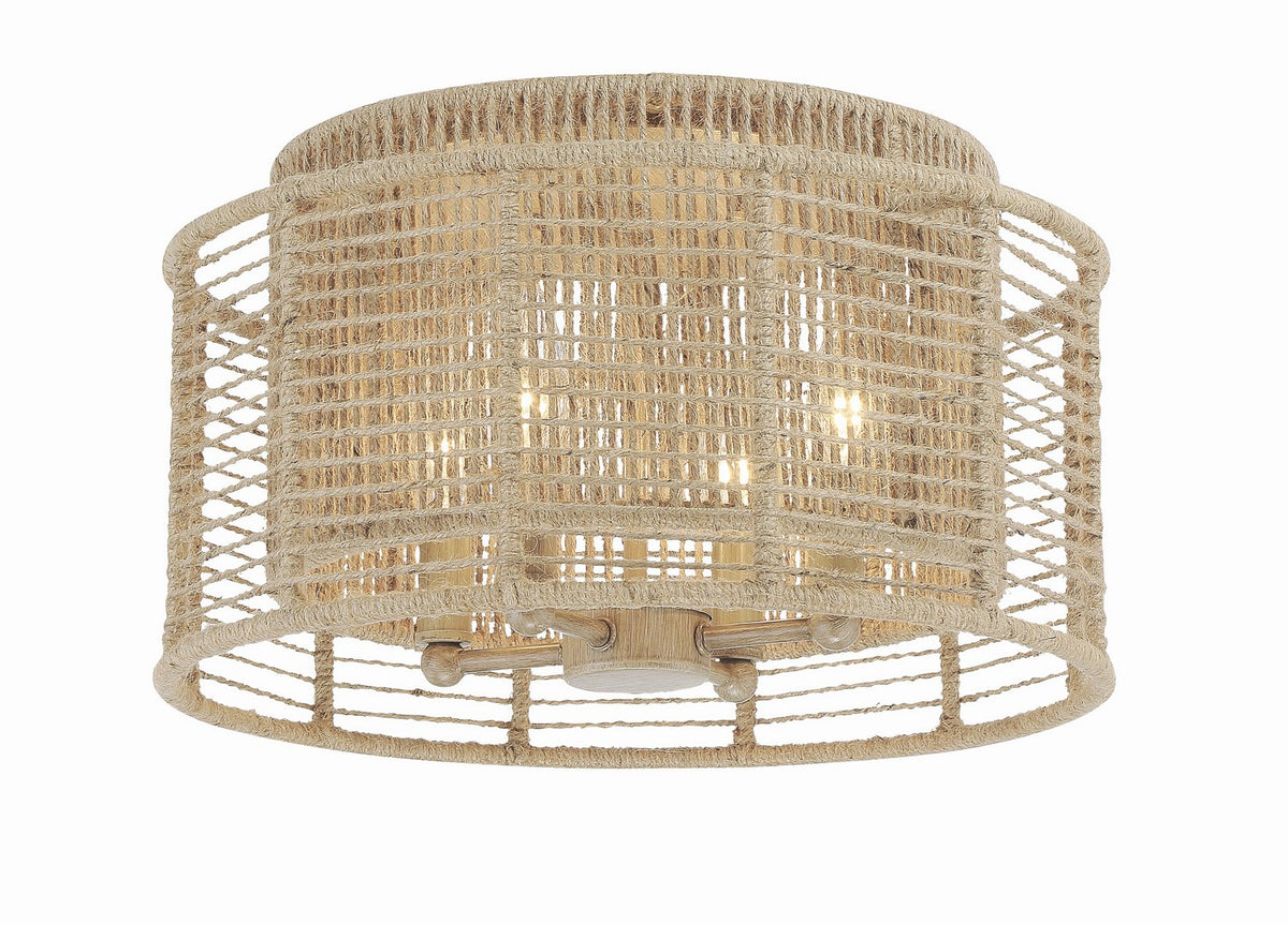 Jayna Four Light Flush Mount in Burnished Silver