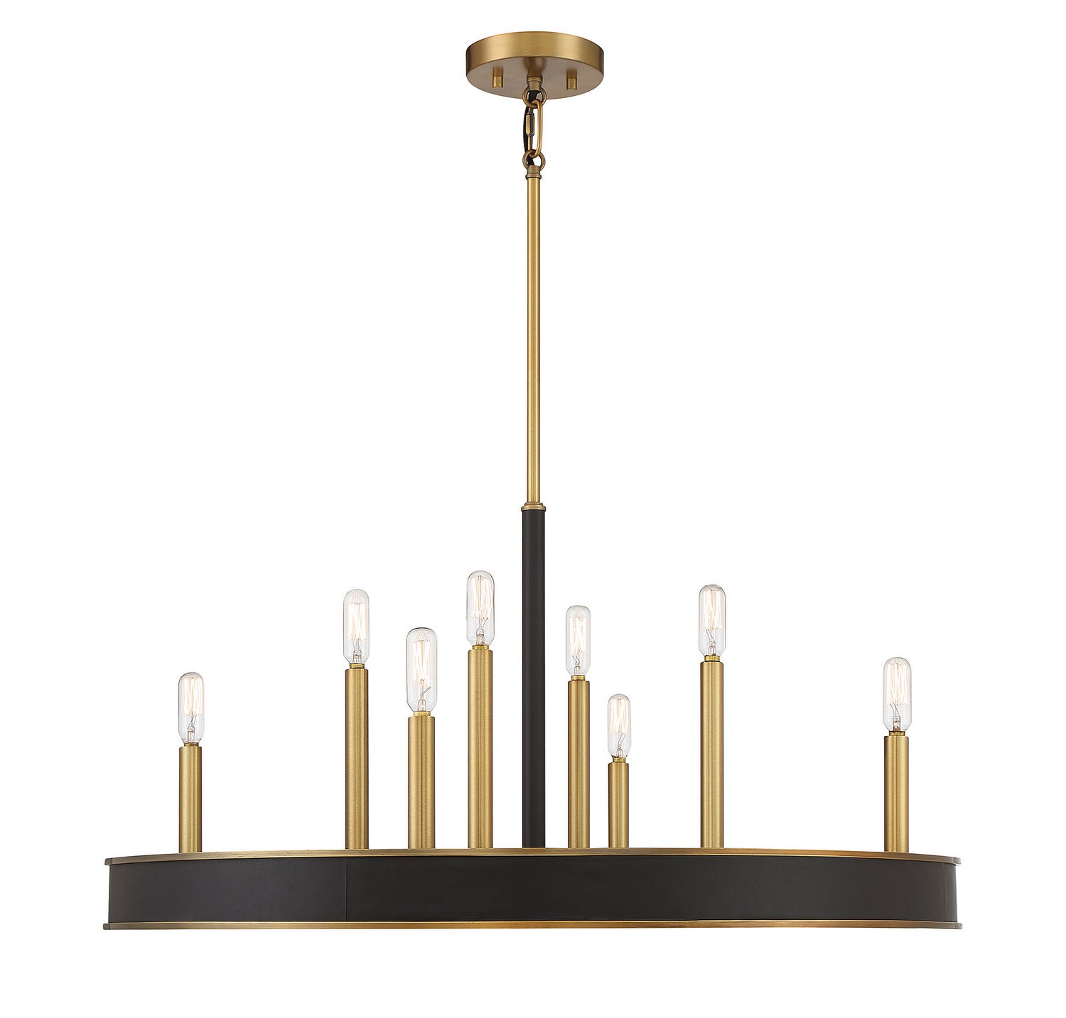 Chaucer Eight Light Chandelier in Warm Brass