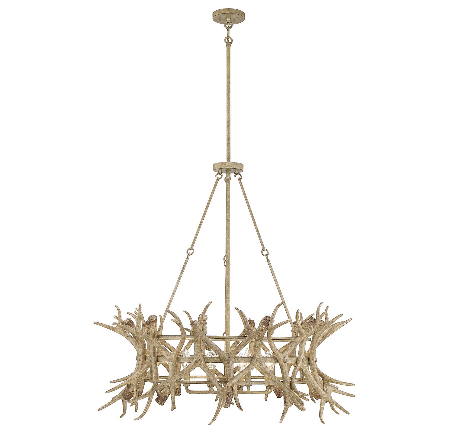 Daniels Eight Light Chandelier in Natural Antler