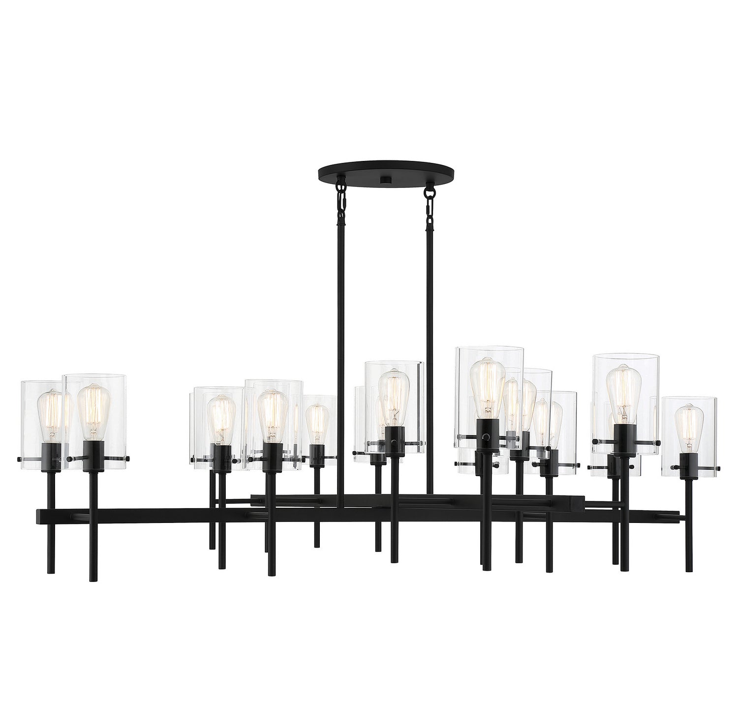 Vista 16 Light Chandelier in Matte Black