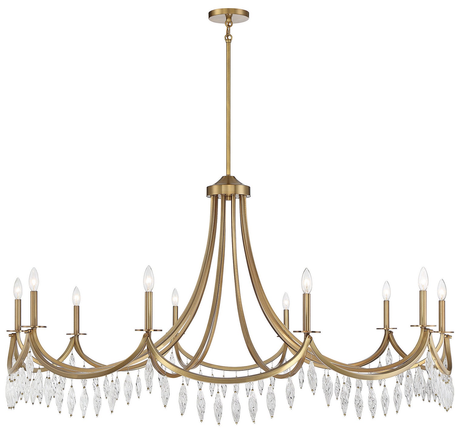 Kameron Ten Light Chandelier in Warm Brass