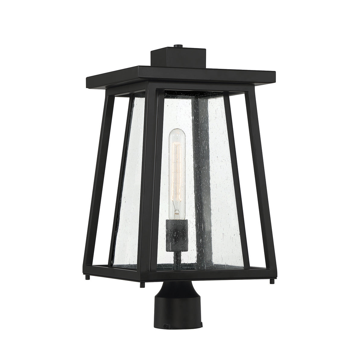 Denver One Light Outdoor Post Lantern in Matte Black
