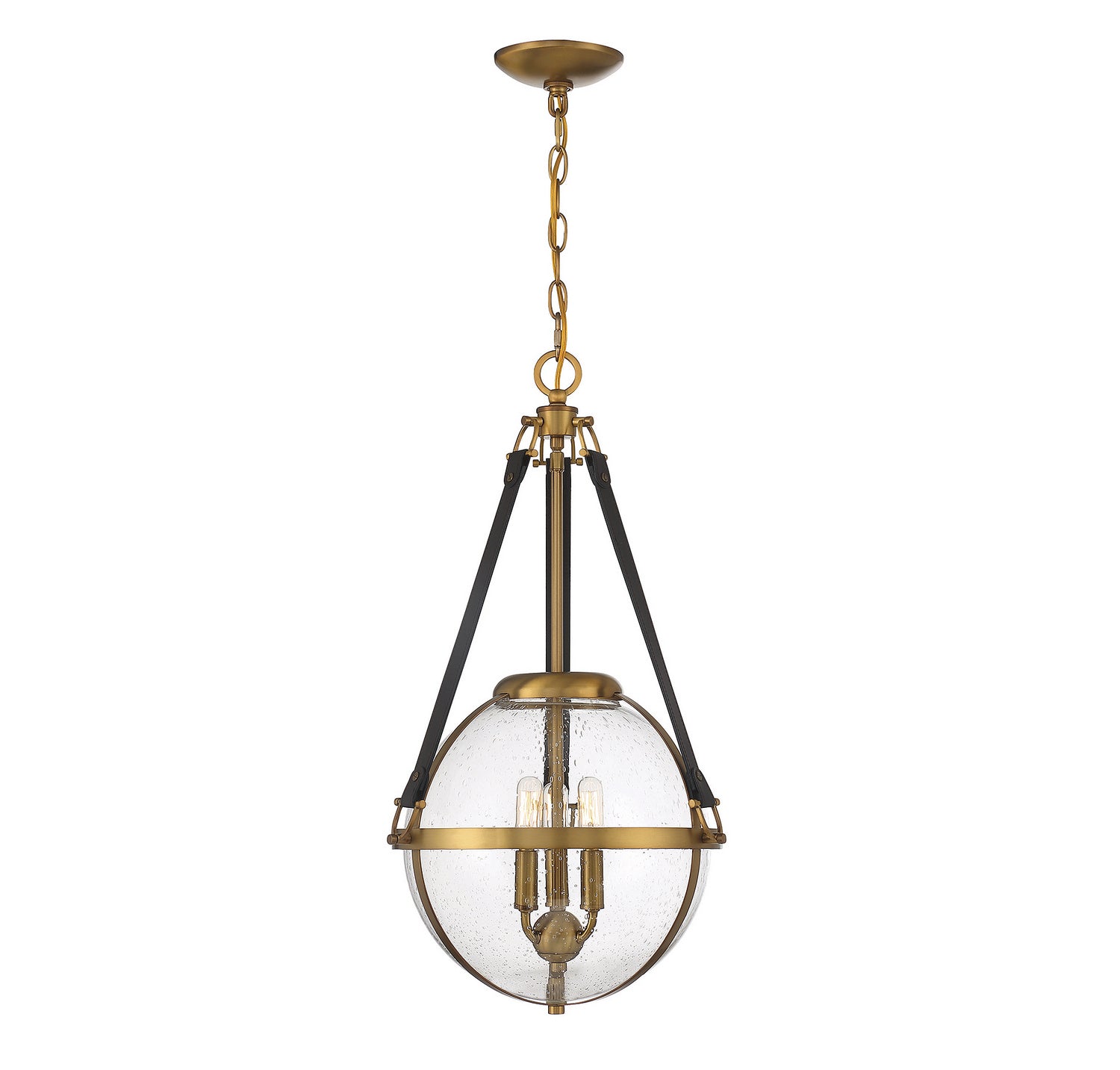 Bozeman Three Light Pendant in Warm Brass