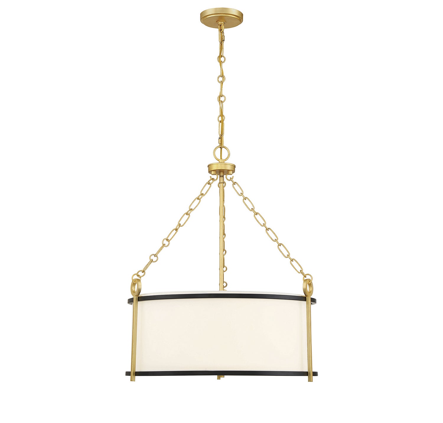 Kian Three Light Pendant in Matte Black w/True Gold