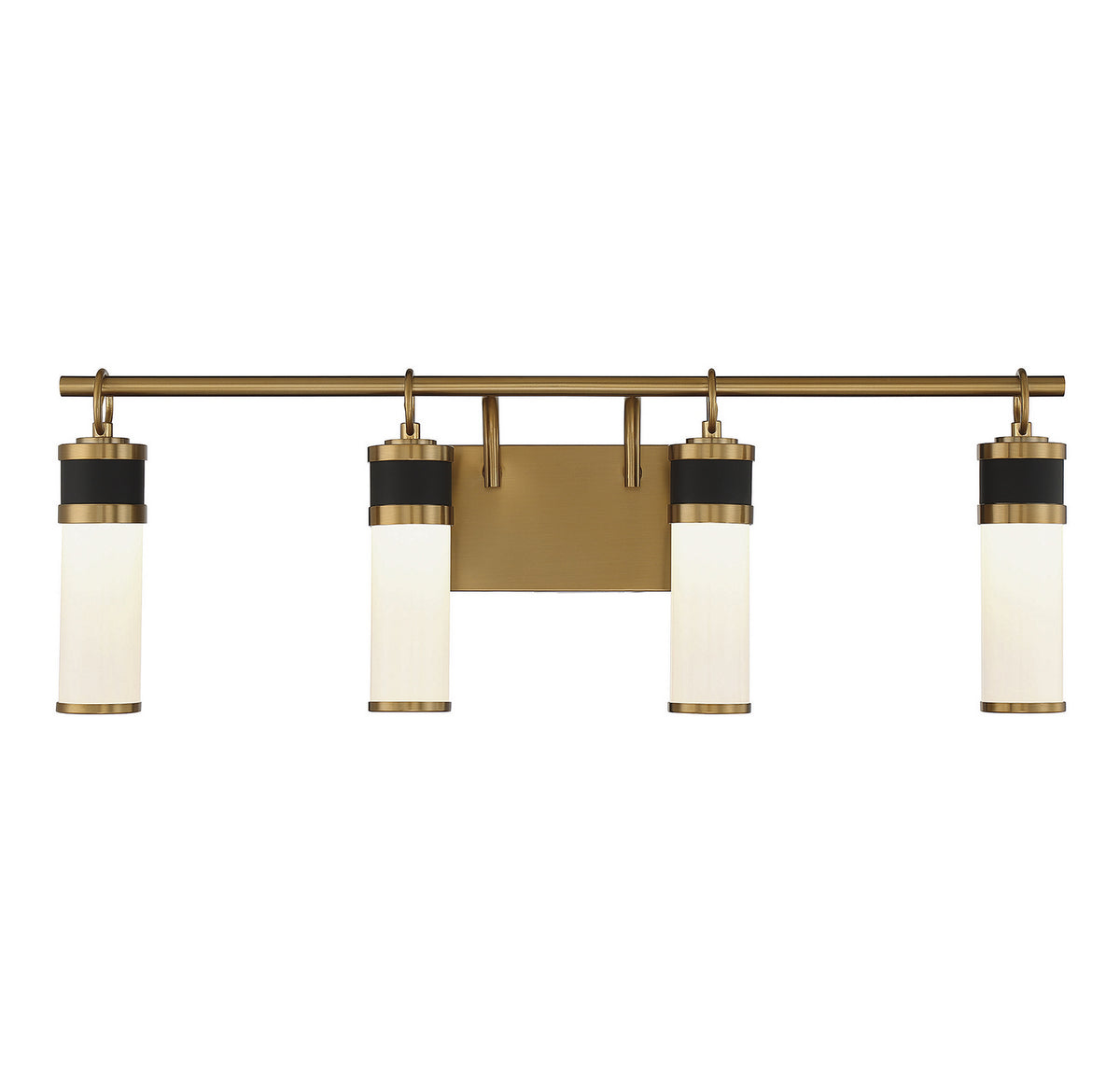 Abel LED Bathroom Vanity in Matte Black w/Warm Brass