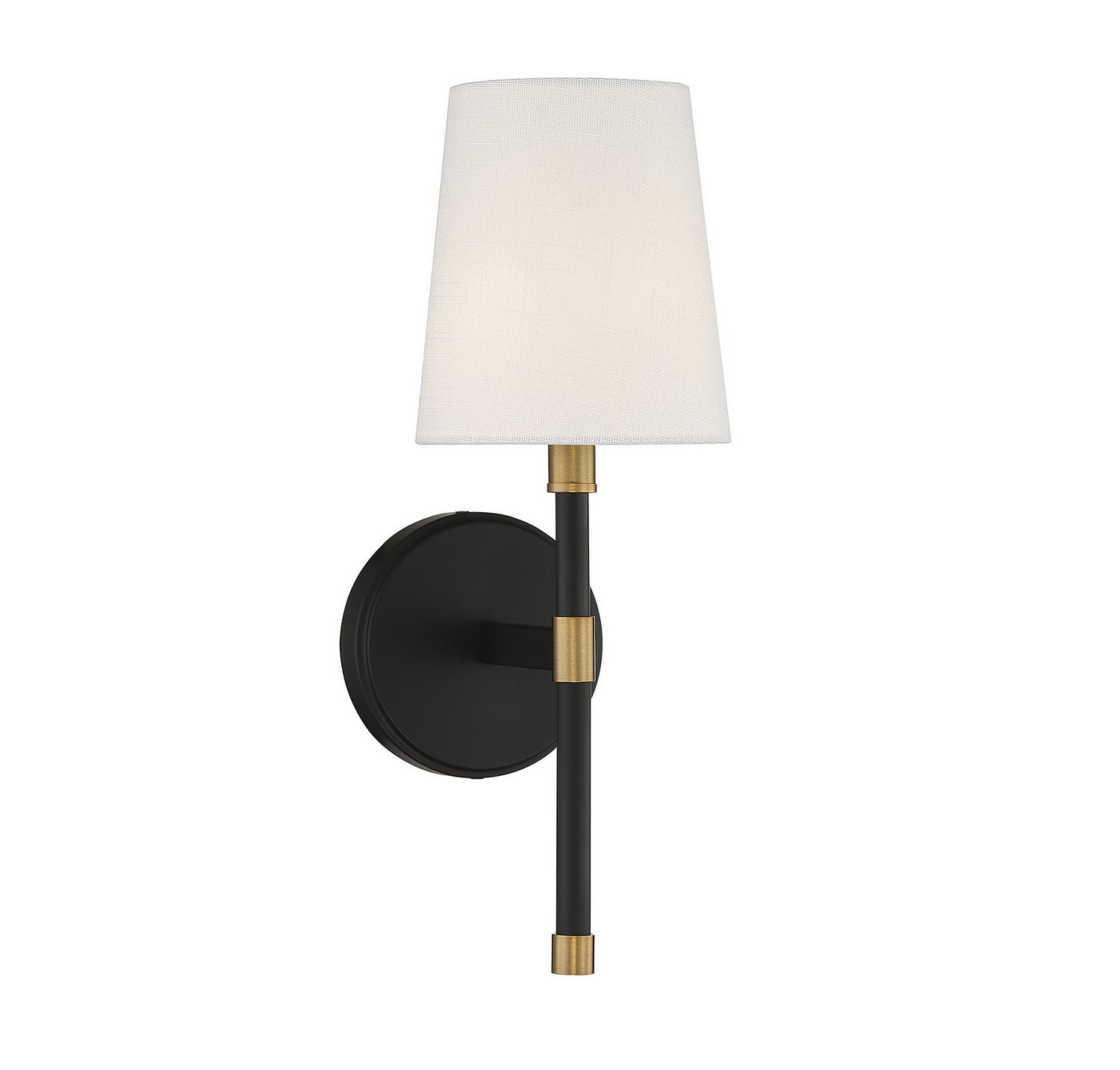 Brody One Light Wall Sconce in Matte Black with Warm Brass Accents