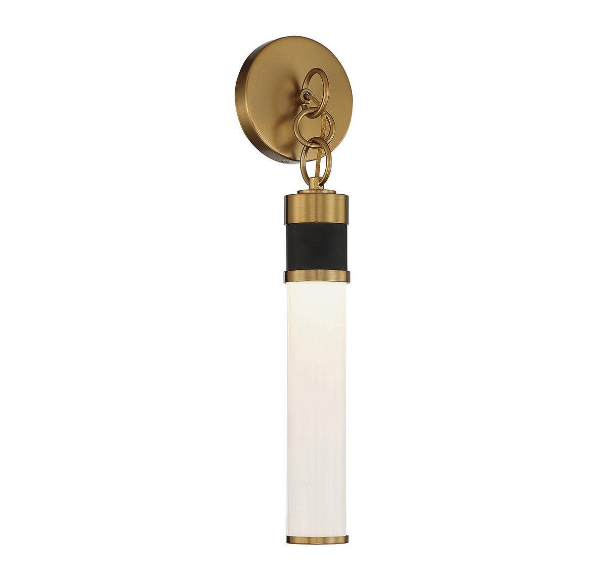 Abel LED Wall Sconce in Matte Black w/Warm Brass Accents